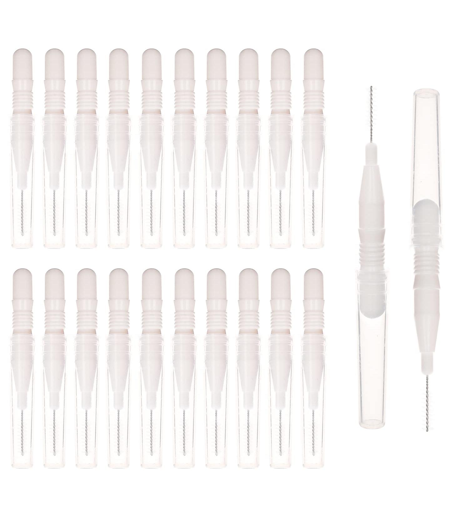 AOVNA 20 Pieces Micro Eyebrow Brush With Cap Micro Applicators Brushes Mascara Brush for Make-up White - Buy Online on GoSupps.com