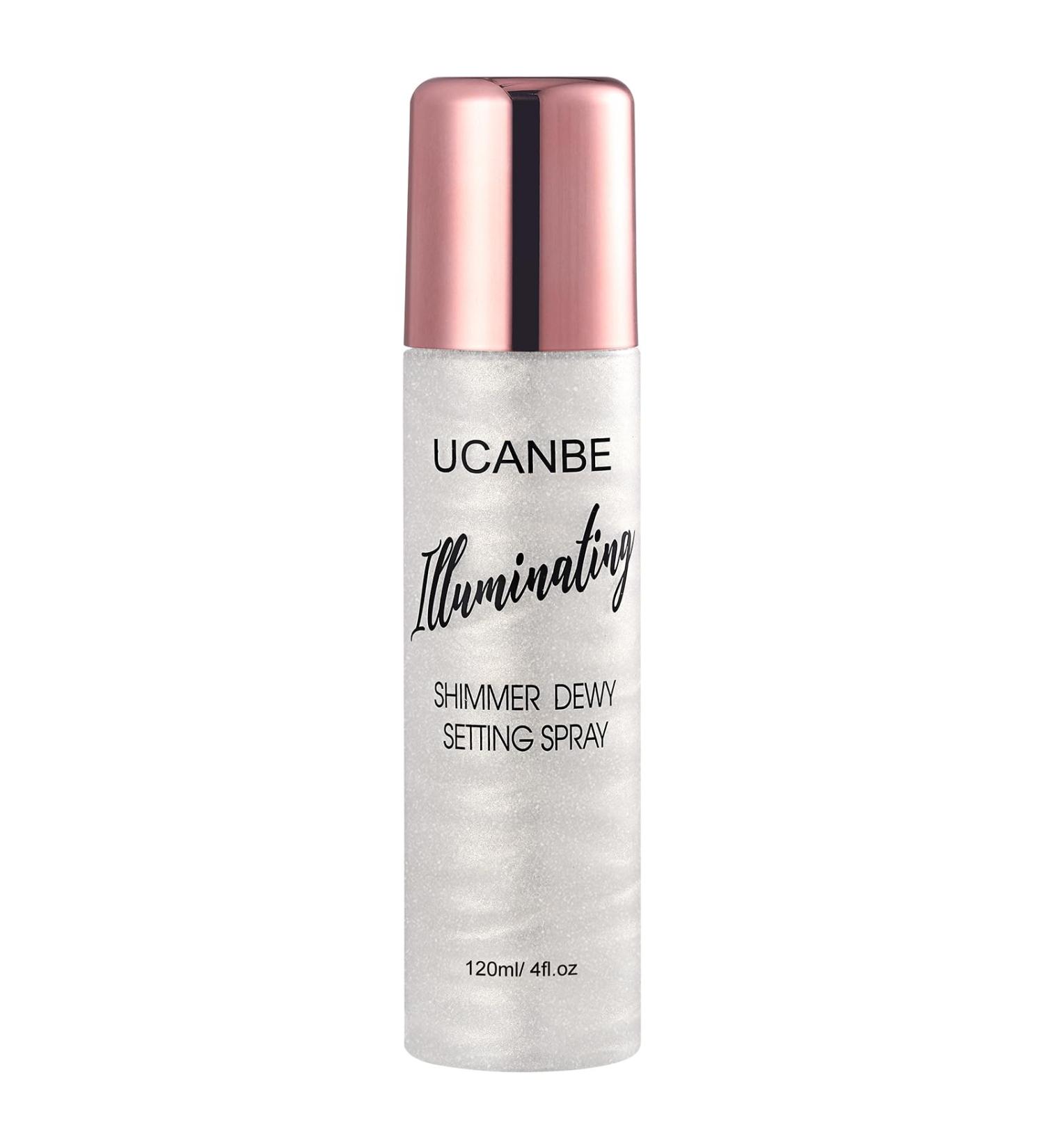 UCANBE Shimmer Dewy Setting Spray Glowing + Makeup Setting Spray 2 in 1 Lightweight Formula for a Radiant Glow Long-Lasting Face Mist for Face Body 4 Fl Oz #Silver - Buy Online on GoSupps.com