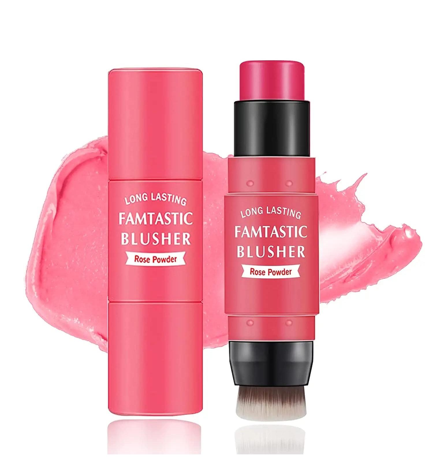 3-in-1 Waterproof Blush Stick & Lip Tint & Eye Shadow - Long Lasting Cream Blush in Rose Pink - Buy Online on GoSupps.com