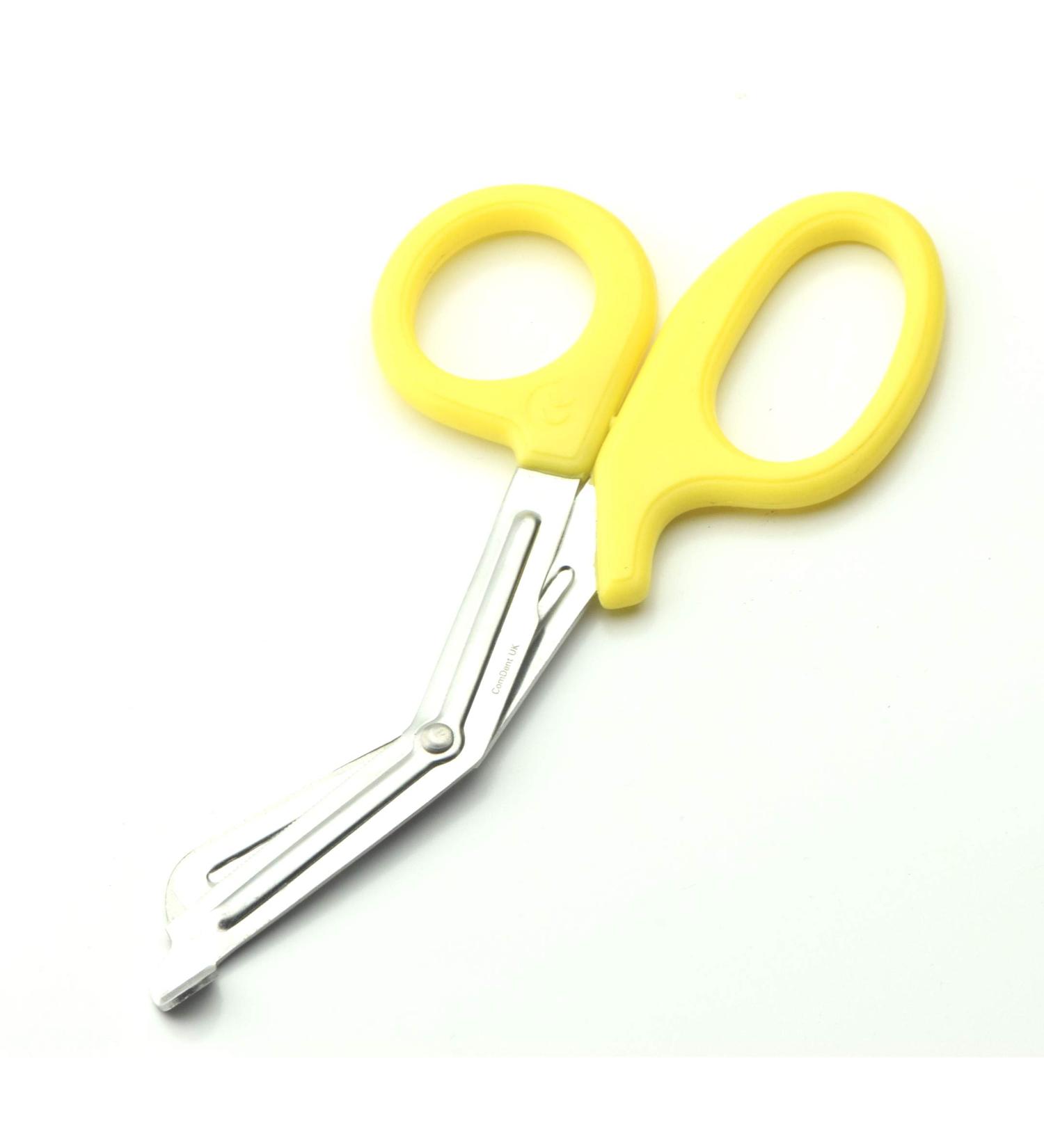 ABE First Aid Tuff Cut Utility Scissors 7.5'' Stainless Steel Medical Bandage Scissors EMT Shears for Emergency Supplies (Yellow)