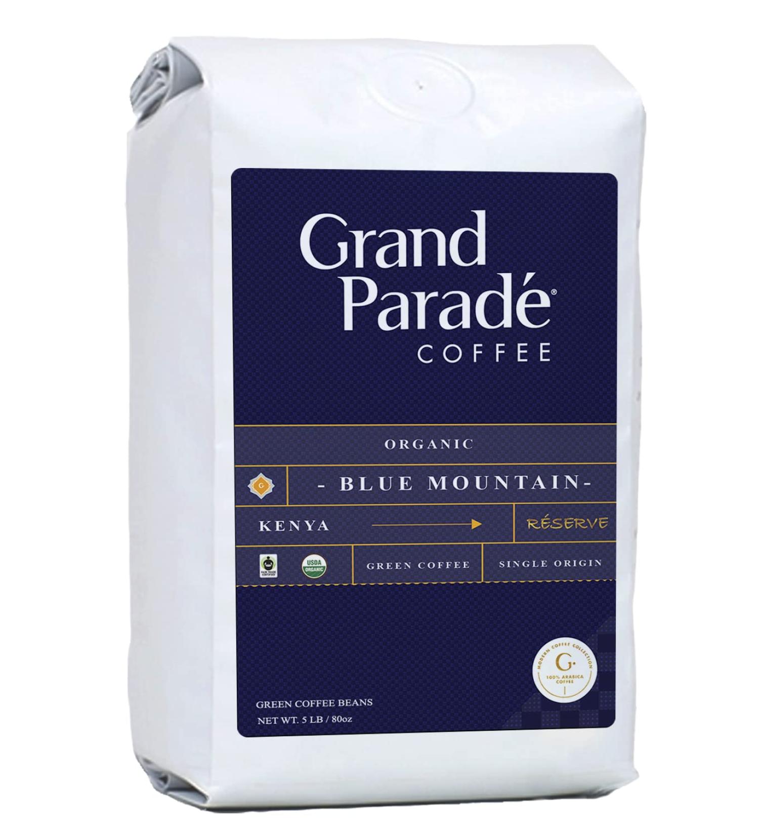 Organic 5 Lbs Unroasted Kenya Blue Mountain Green Coffee Beans - Prime Grade 1 Single Origin - Buy Online on GoSupps.com