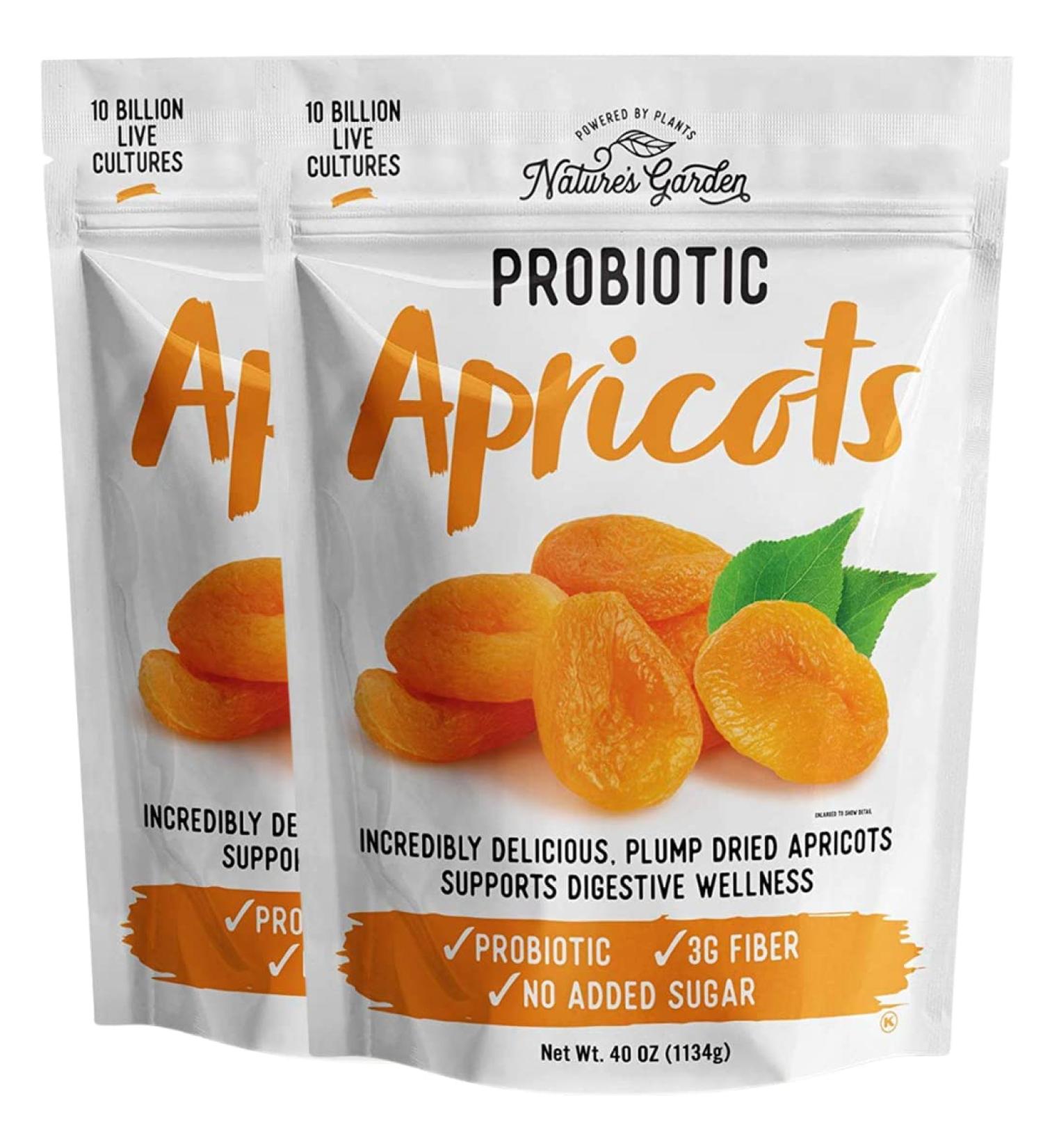 Nature's Garden Probiotic Apricots - Plump Dried Fruit with Added Probiotics - Bulk 40 Oz Bag (Pack of 2) - Buy Online on GoSupps.com