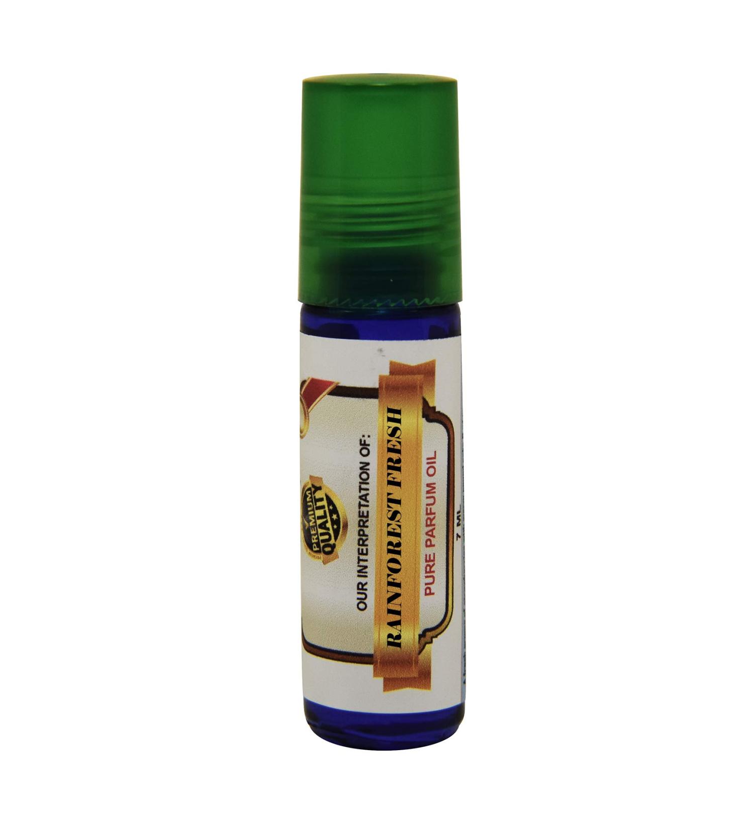 Premium Fragrance Oil for Men Pure Parfum 7ml Cobalt Glass Green Cap Roller Bottle (Rainforest Fresh) - Buy Online on GoSupps.com