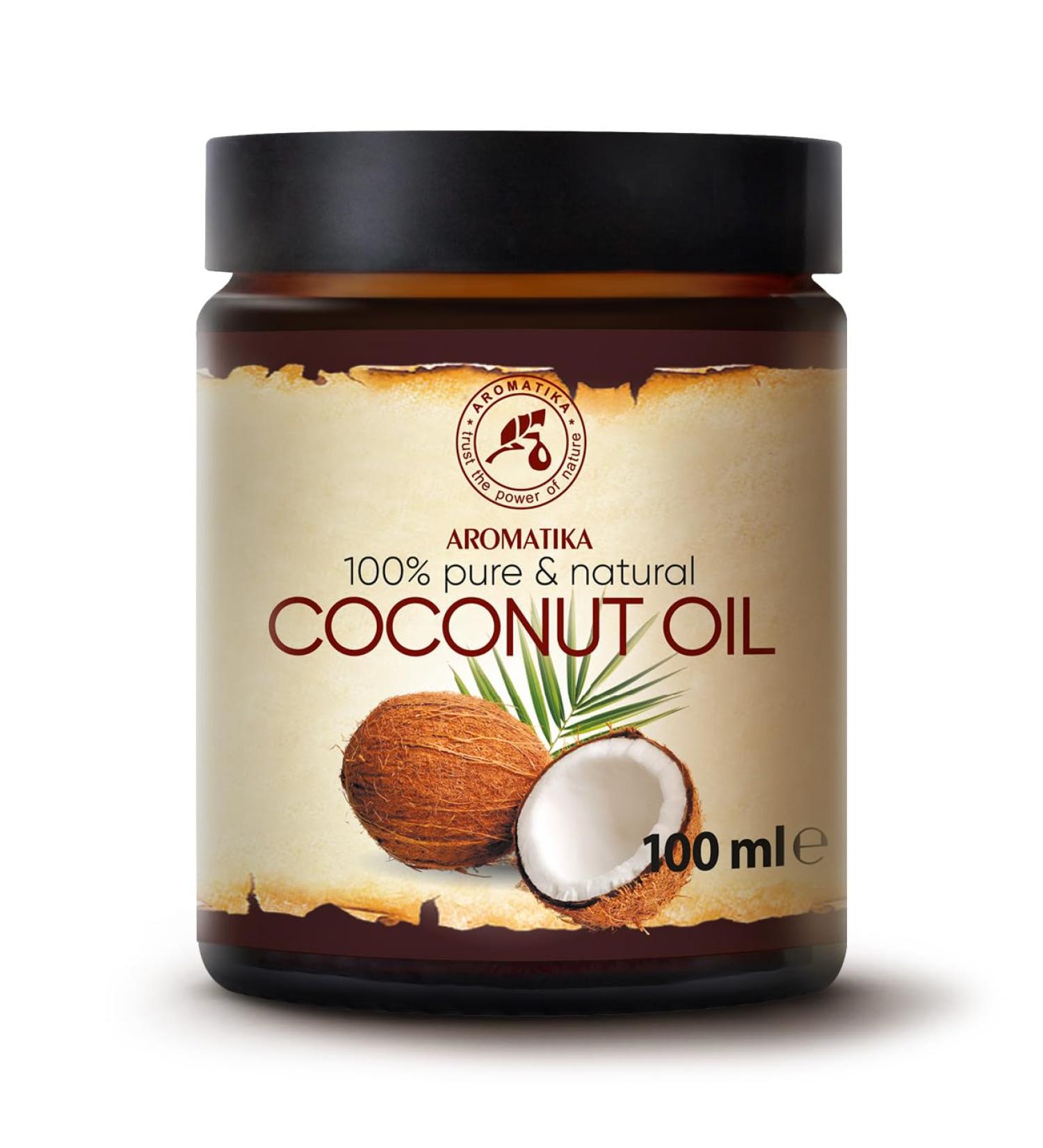 Coconut Oil 100ml - 100% Pure Cold-Pressed Cocos Nucifera - Glass Jar | Intensive Care for Face Body & Hair - Indonesia - Buy Online on GoSupps.com