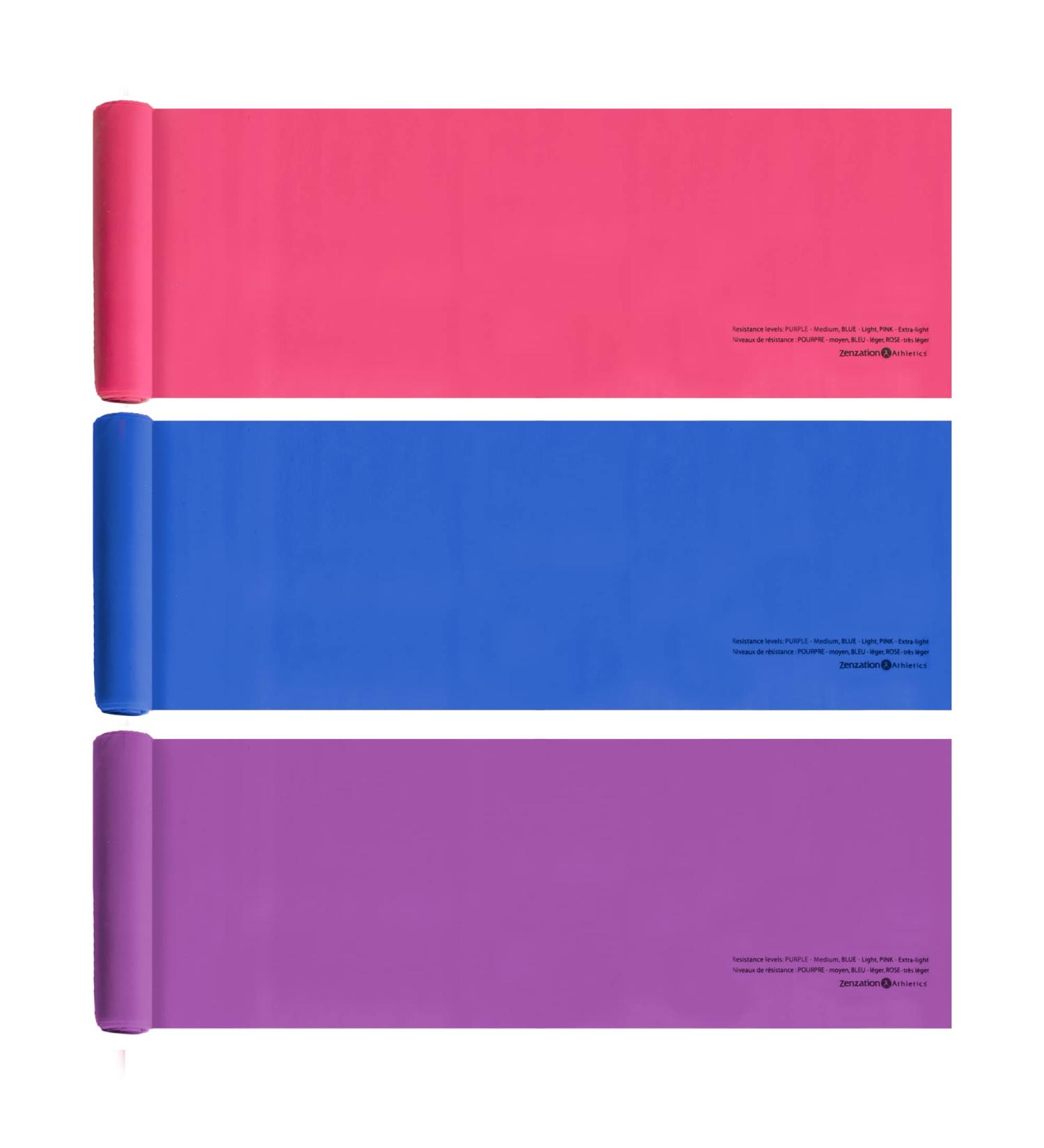 Zenzation Athletics Fitness/Pilates Bands (Set of 3) Resistance Band Set Great for Home Workout Gym Physical Therapy and Core Exercise - Buy Online on GoSupps.com