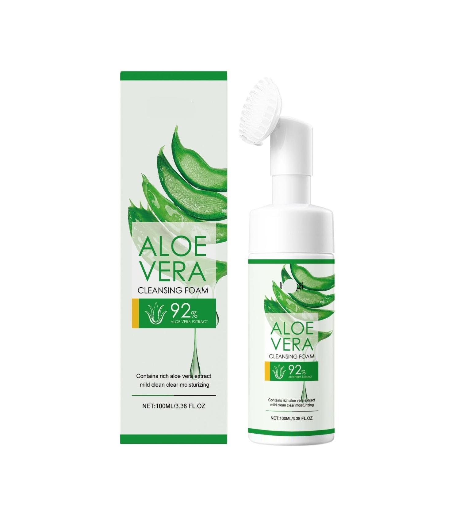 Aloe Vera Facial Cleansing Foam - Gentle Deep Pore Clean Hydrating Oil-Control Non-Tightening Brightens Even Skin Tone(3PCS) - Buy Online on GoSupps.com