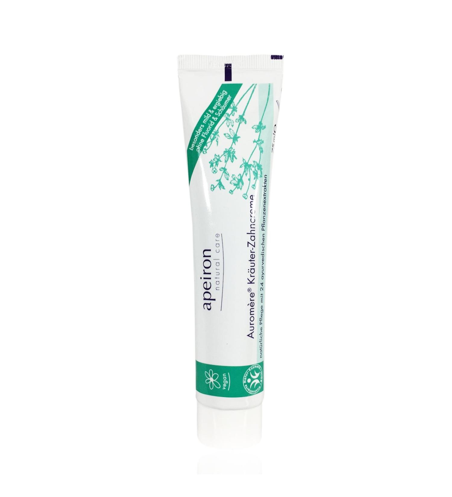 APEIRON Auromere Organic Herbal Toothpaste - Minted Taste Fluoride-Free Vegan 75ml - Buy Online on GoSupps.com