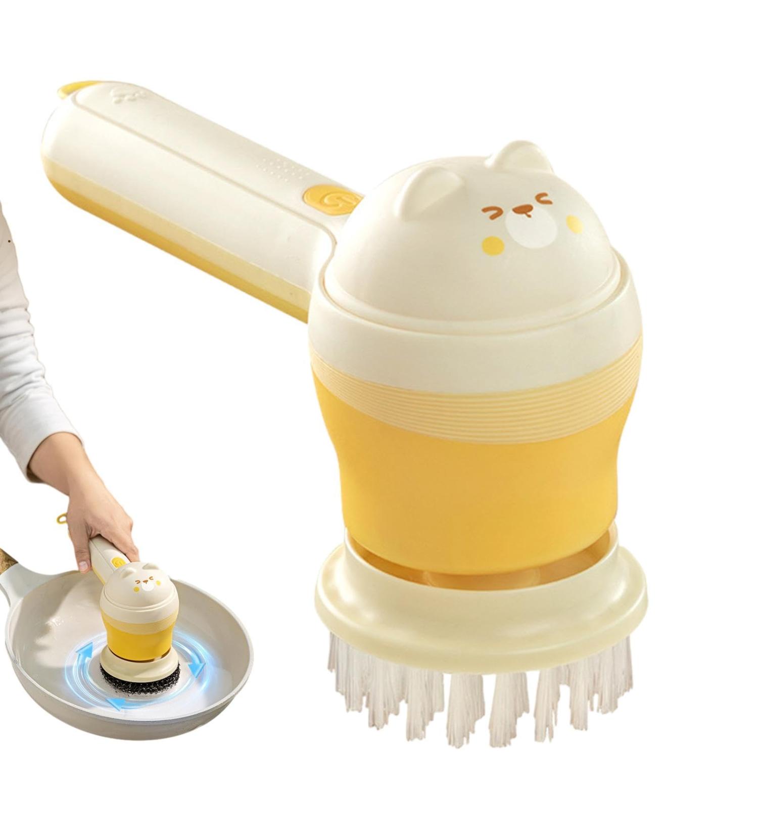 Electric Cleaning Brush Electric Scrubber Mop Cleaning Electric Brush with Replaceable Brush Heads for Bathroom Fixtures Kitchen Appliances - Buy Online on GoSupps.com