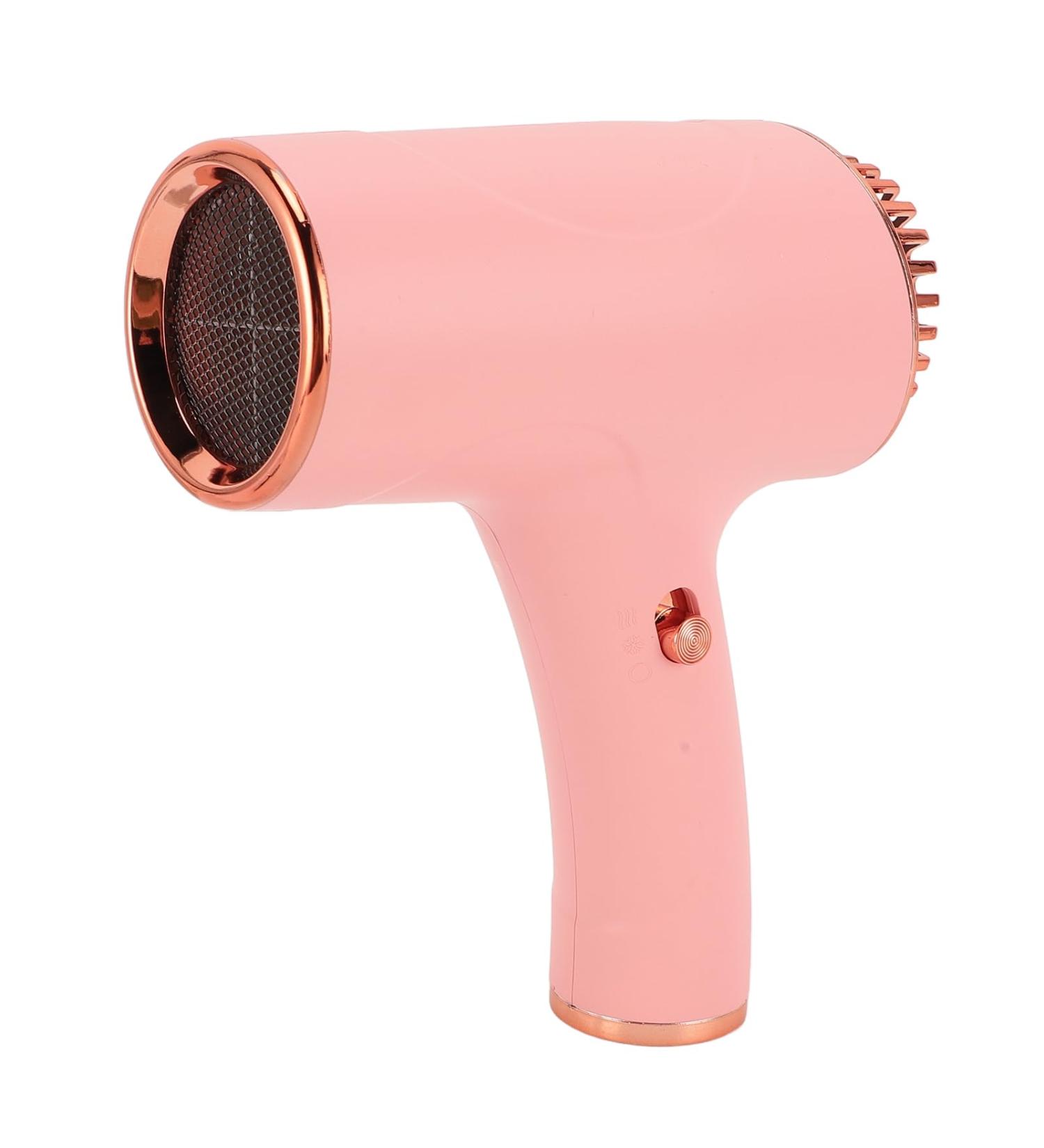 Hair Dryer High Speed Blow Dryer Small Negative Ionic Hair Dryer Powerful Hot/Cool Wind Settings 1200mAh Fast Drying Hairdryers for Travel Home (Roseate) - Buy Online on GoSupps.com