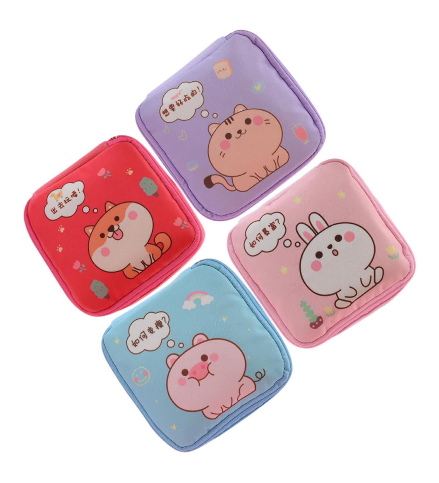 Lurrose 4-Piece Aunt's Towel Storage Bag Set for Girls' First Period - Perfect for Pads & Bandages (Ages 10-12) - Buy Online on GoSupps.com