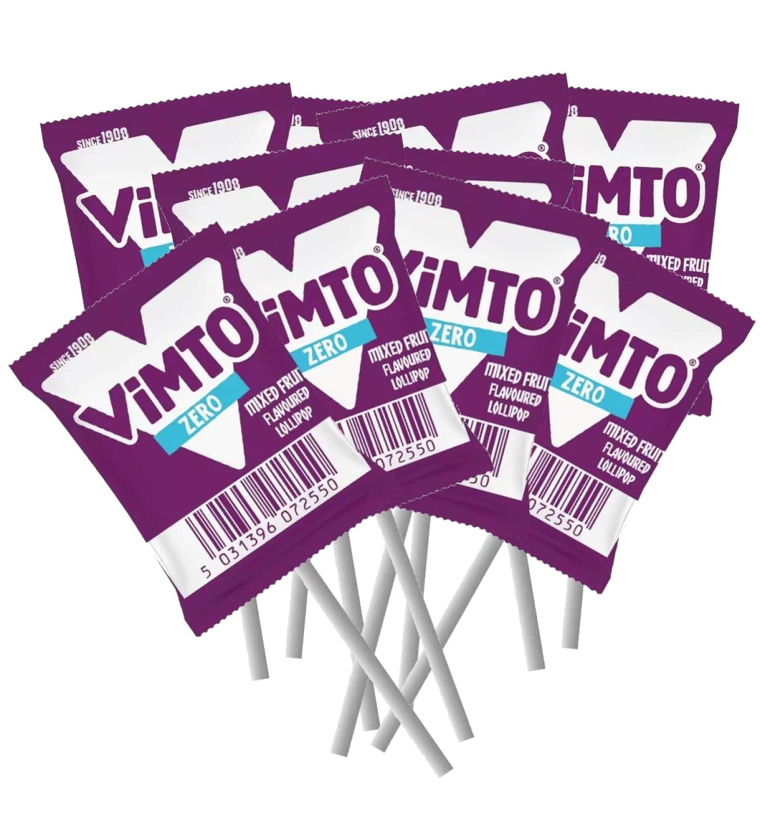 Vimto Zero Sugar Free Fruit Lollipops Lollies 8.3g (Pack of 10) - Buy Online on GoSupps.com