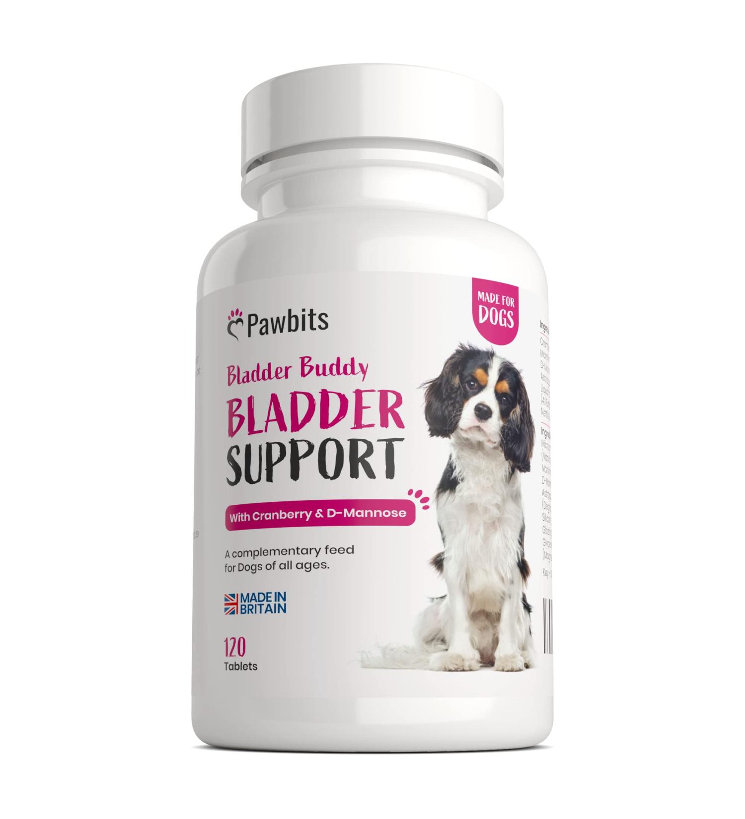 Pawbits 120 Bladder Buddy Support Tablets for Dogs - UTI Treatment with Cranberry & D-Mannose for Kidney & Urinary Health - Buy Online on GoSupps.com