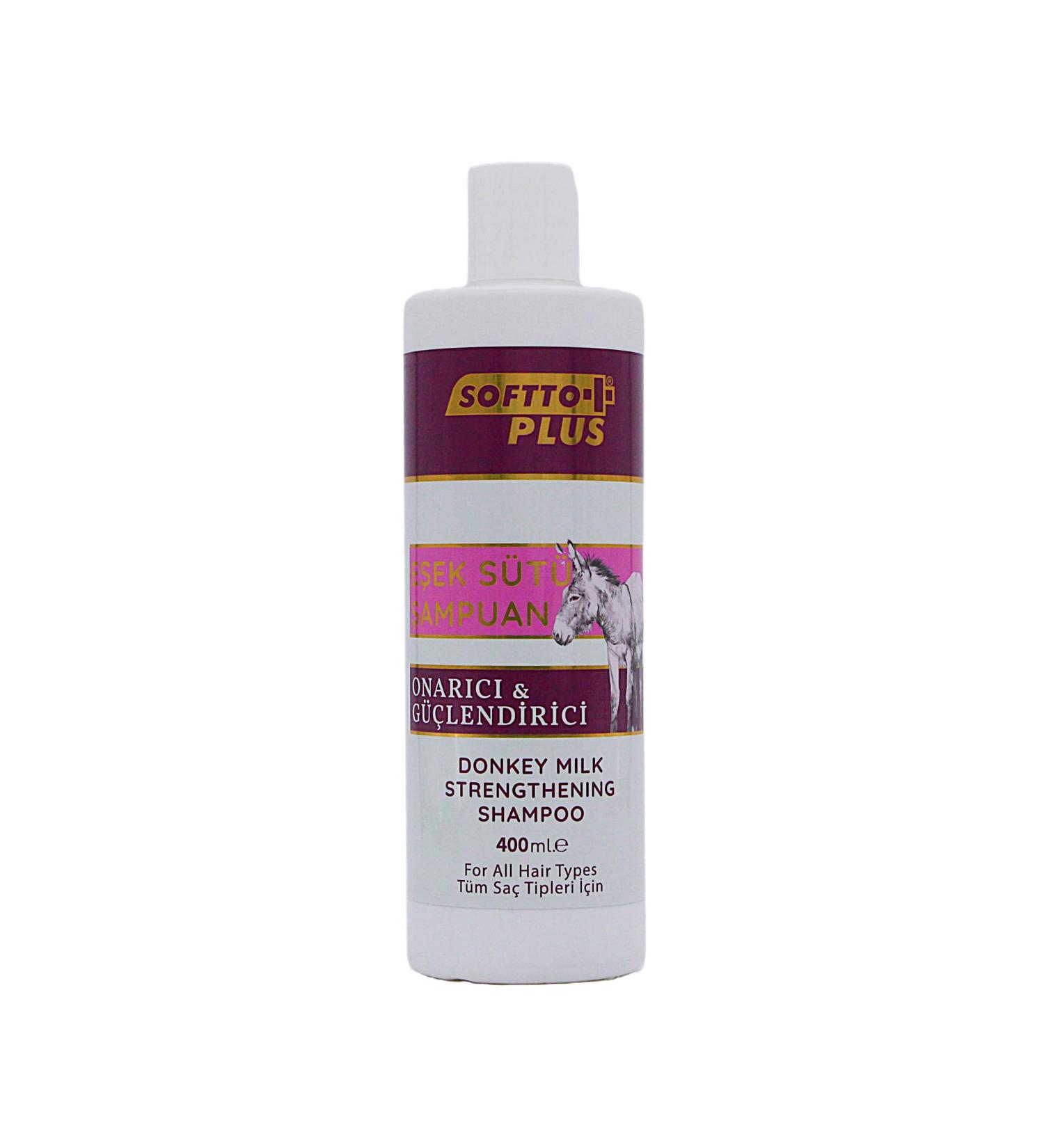 Softto+Plus Donkey Milk Shampoo - Repair Hydration & Shine for All Hair - 400ml