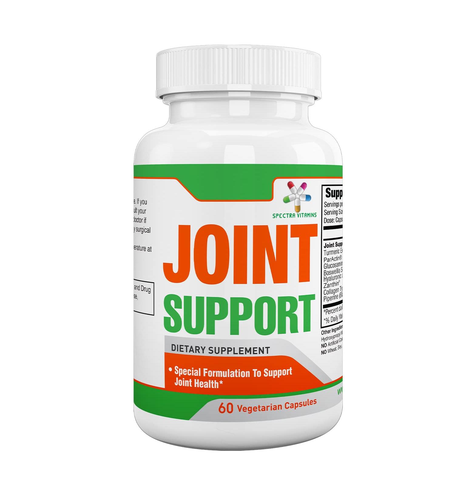 Spectra Vitamins Joint Support Supplement | Glucosamine, Turmeric, Boswellia, Collagen Type II | 60 Capsules - Buy Online on GoSupps.com