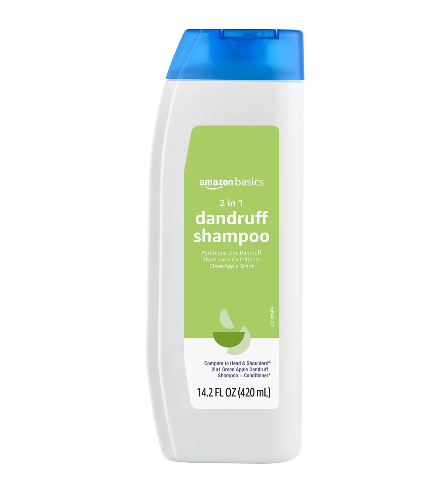 Amazon Basics 2-in-1 Dandruff Shampoo & Conditioner, Green Apple Scent - 14.2 Fl Oz (Pack of 1) - Buy Online on GoSupps.com