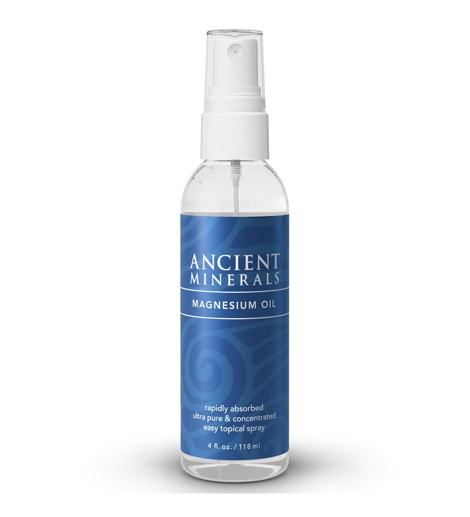 Ancient Minerals Magnesium Oil Spray 4fl oz - Topical Genuine Zechstein Magnesium Chloride Concentrate - Buy Online on GoSupps.com