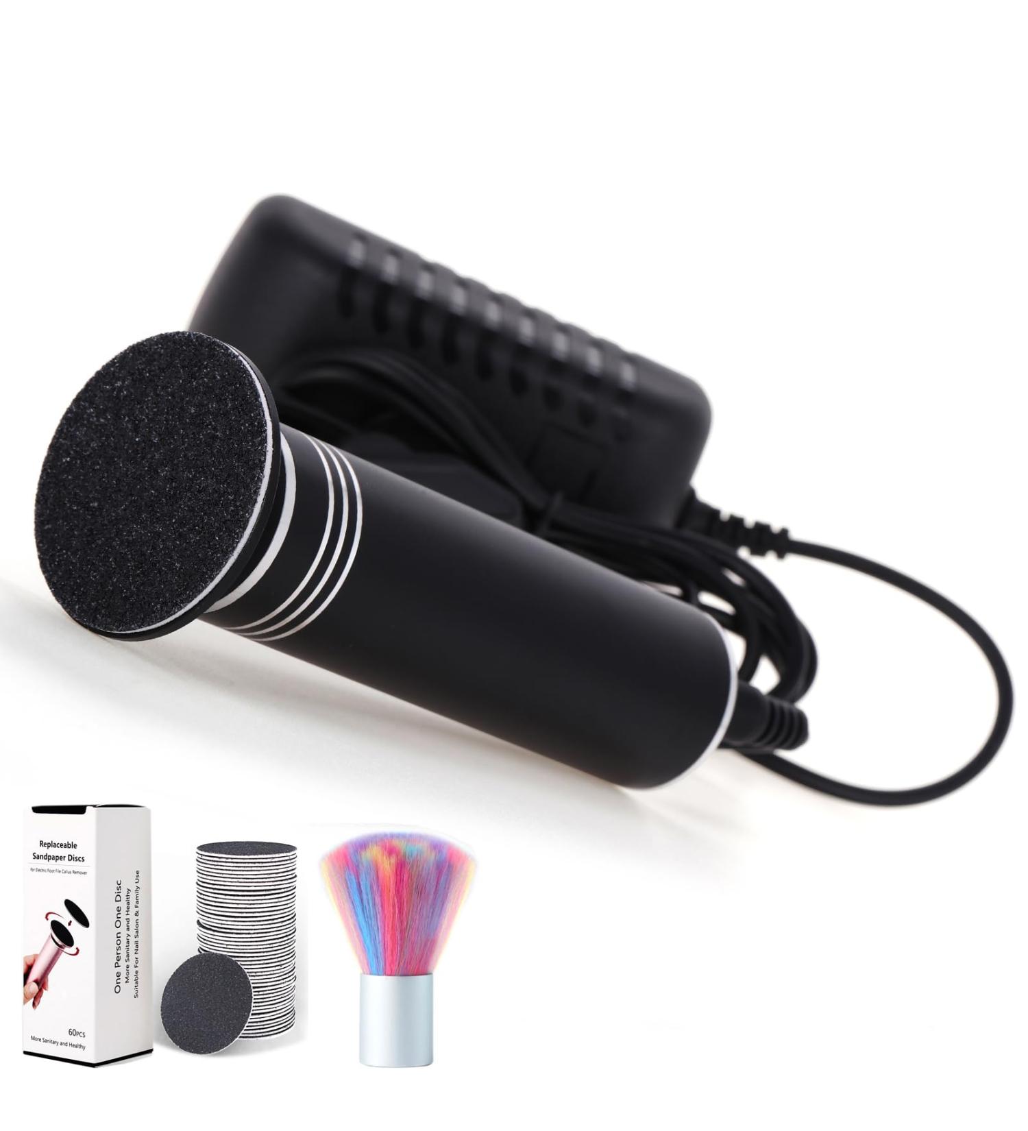 Professional Electric Callus Remover for Feet - Adjustable Speed Foot Sander with 60 Sandpaper Discs for Cracked Skin - Ideal Pedicure Tool - Buy Online on GoSupps.com