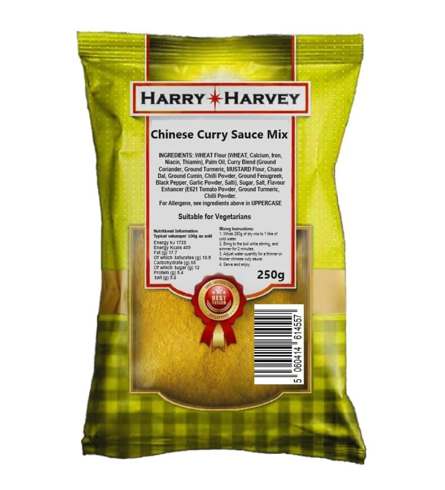 Harry Harvey Chinese Curry Sauce Mix Powder 250g as used by takeaways and restaurants. Add your own meat and veg. Or put on chips like you get in a chip shop. - Buy Online on GoSupps.com