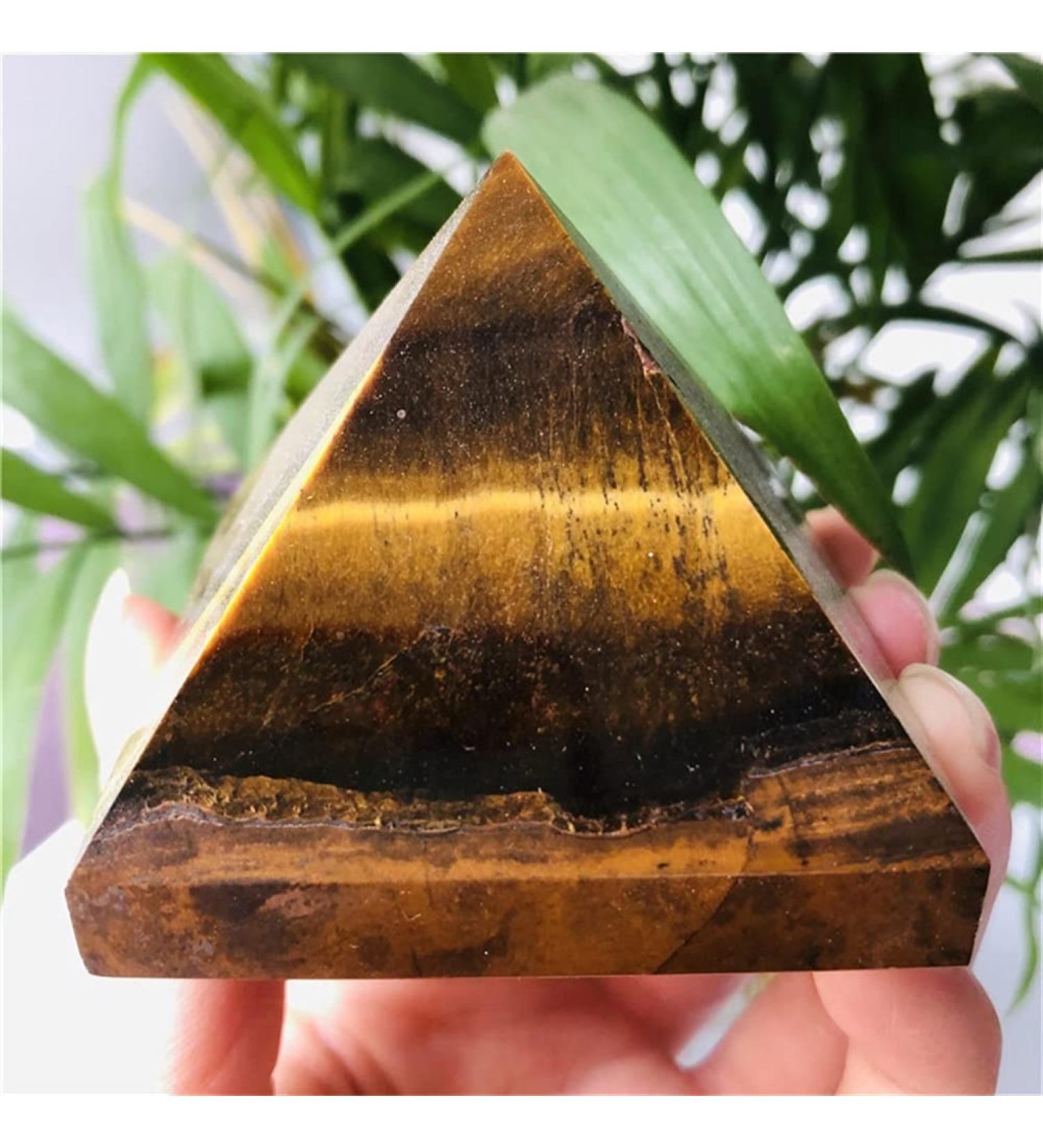 Stone Crafts 6cm Natural Tiger Eyes Crystal Pyramid Polished Pyramid Reiki Minerals Quartz Crystals Stone for Sale Natural Luster