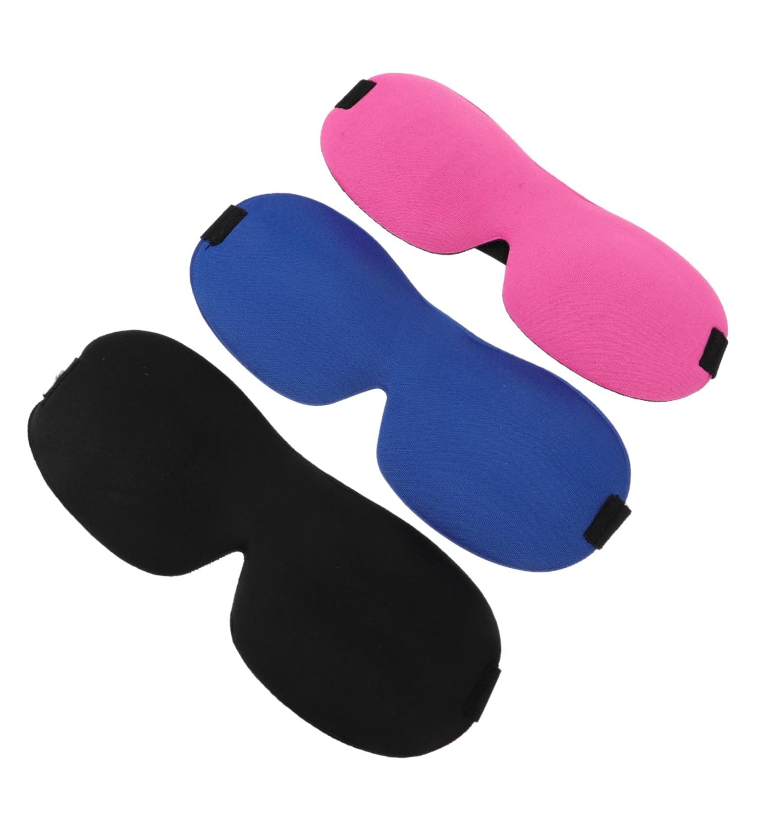 FRCOLOR 3D Sleep Mask Blindfold - Blockout Eye Covers for Sleeping | Silk & Sponge Travel Eye Mask | Perfect for Airplane & Home Use - Buy Online on GoSupps.com