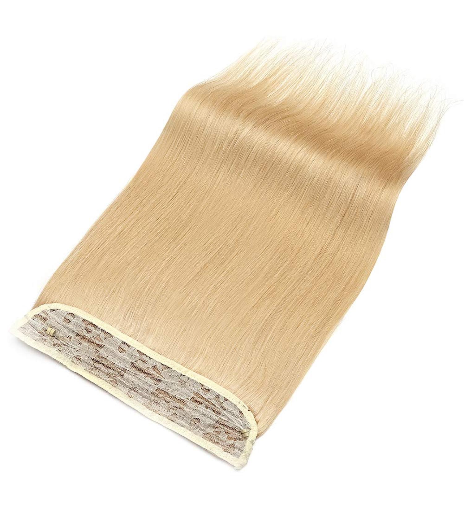 Elailite Real Hair Extensions with Wire | 22/55cm Thick Remy Human Hair | Double Invisible Thread #24 Natural Blonde - 120g - Buy Online on GoSupps.com
