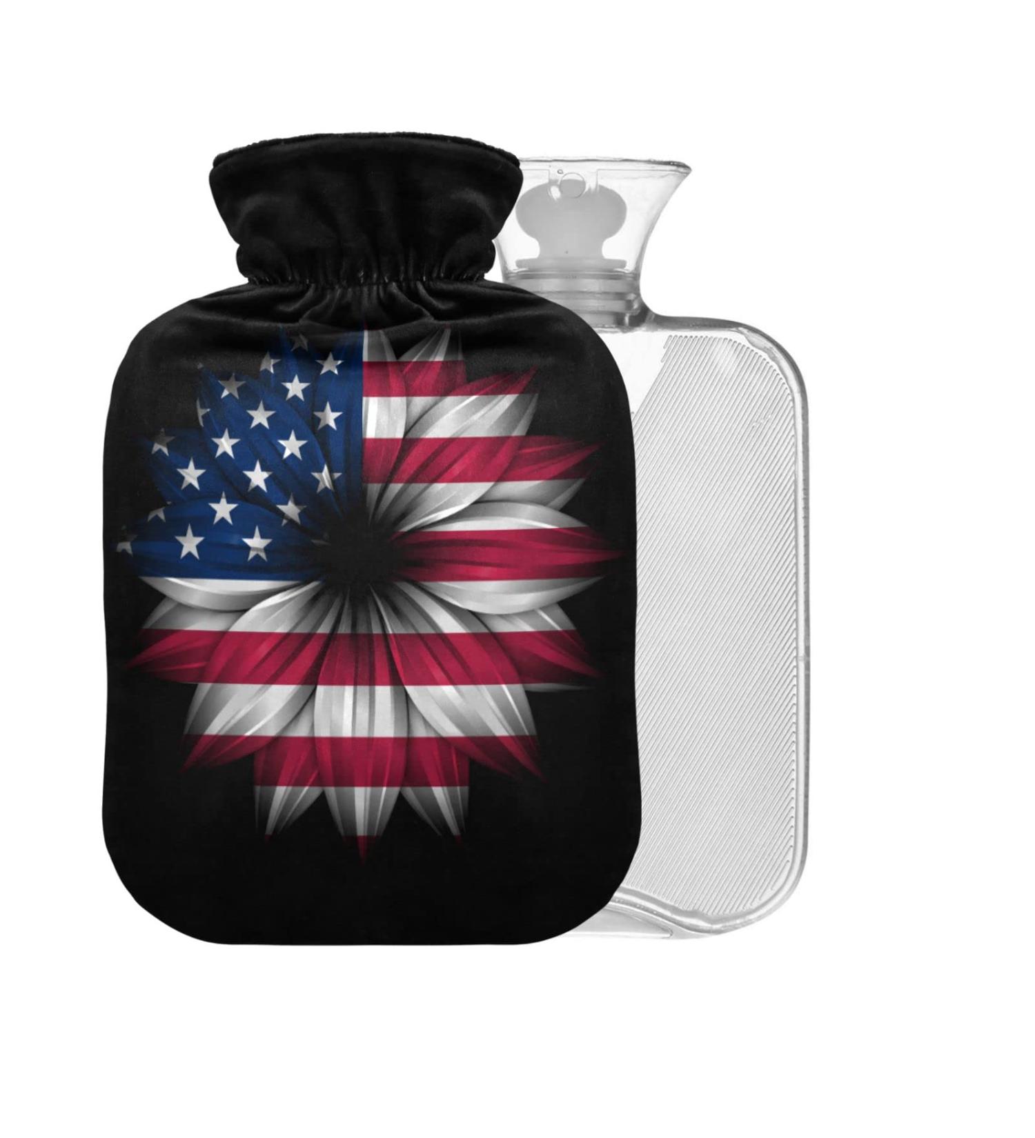 Hot Water Bottle with Cover | 1L BPA-Free Small Heat Pack for Pain Relief | Ideal for Headaches Neck & Shoulders - Buy Online on GoSupps.com