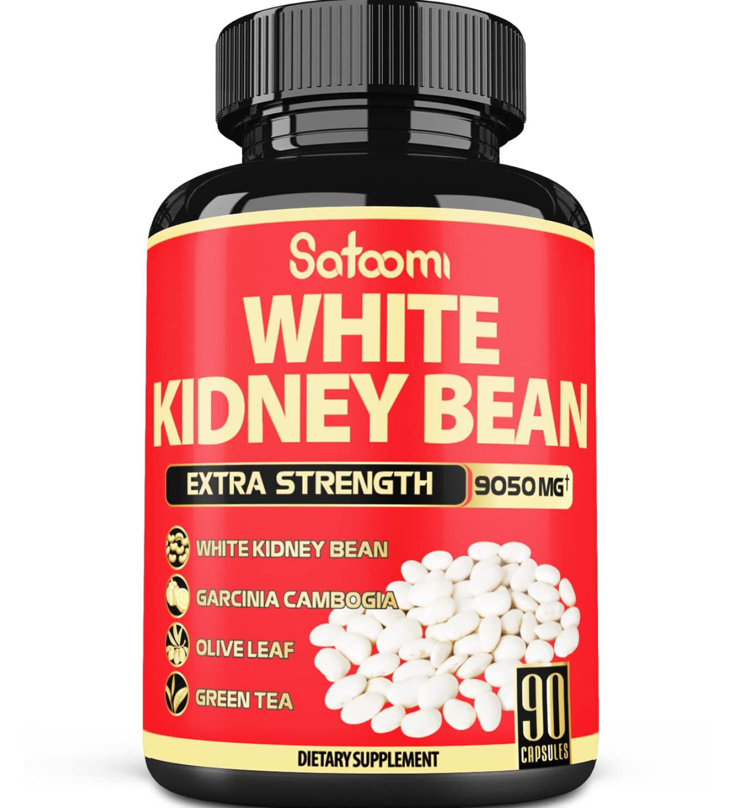Pure White Kidney Bean Extract Carb Blocker Capsules - 90 Vegan Capsules | 3 Months Supply | 9050 mg Equivalent - 6 Herbal Ingredients - Buy Online on GoSupps.com