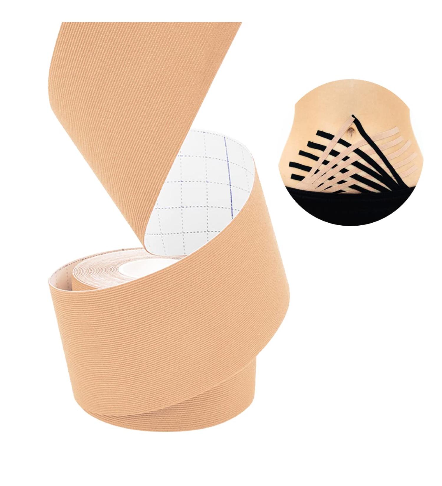 Scientific Cotton Rayon Fiber Kinesiology Tape - 16x2" Latex-Free Athletic Tape for Muscle Pain Relief & Performance Boost (Nude - Buy Online on GoSupps.com