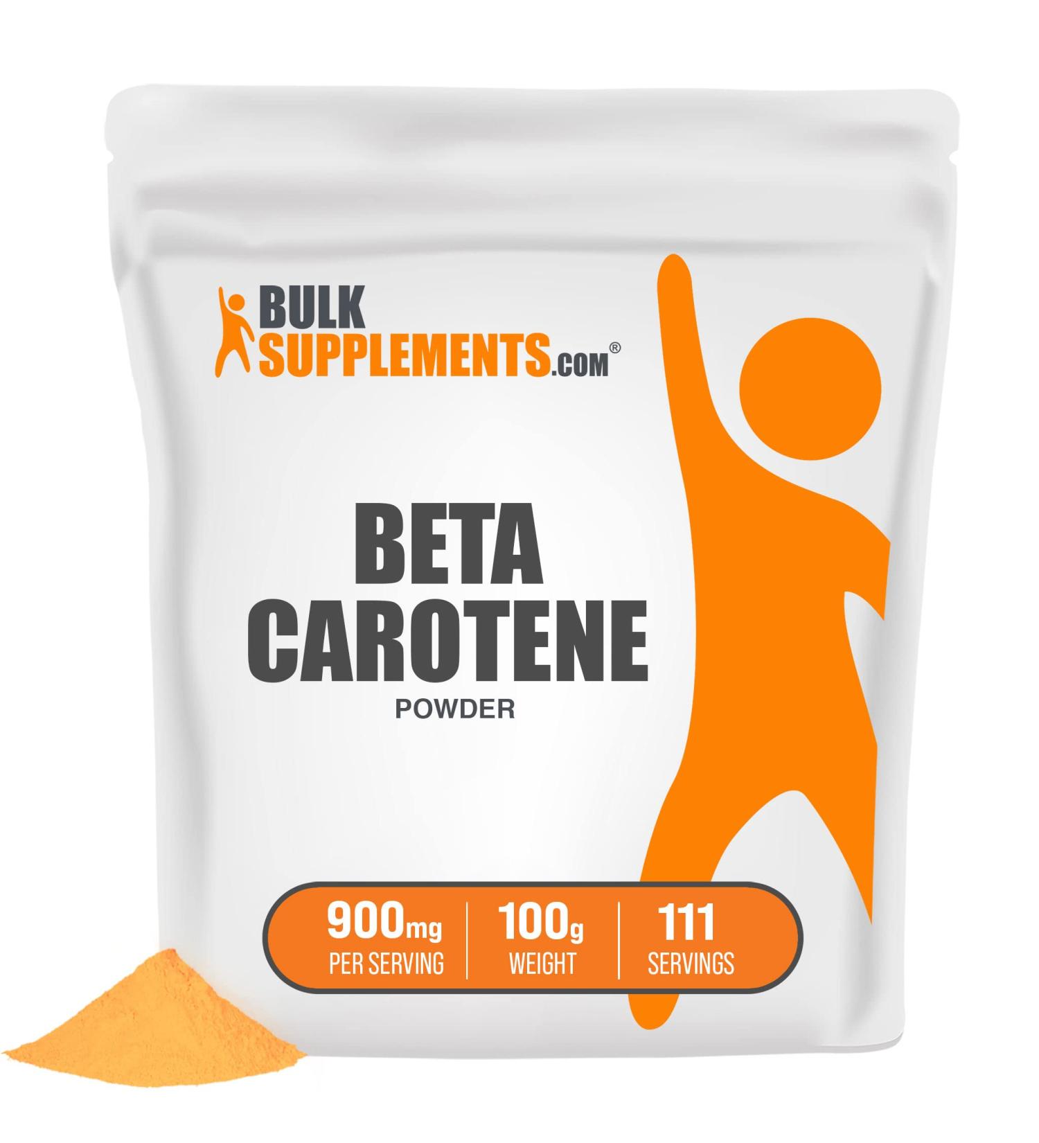 BulkSupplements Beta Carotene Powder - 100g - Eye Health & Vision Supplements - Melanin Support - Vitamin A Boost - Buy Online on GoSupps.com