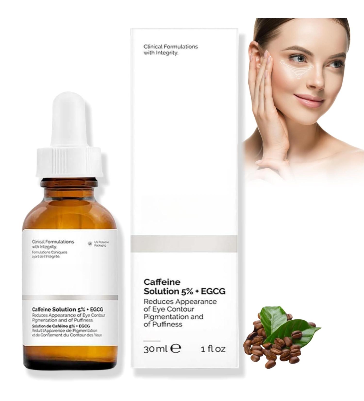 Caffeine Solution 5% + EGCG Caffeine Eye Serum Eye Serum for Dark Circles Under Eye Cream Anti Wrinkle Eye Cream for Dark Circles and Puffy Eyes Firming Eye Cream Eye Bag Cream Fade Fine Lines - Buy Online on GoSupps.com