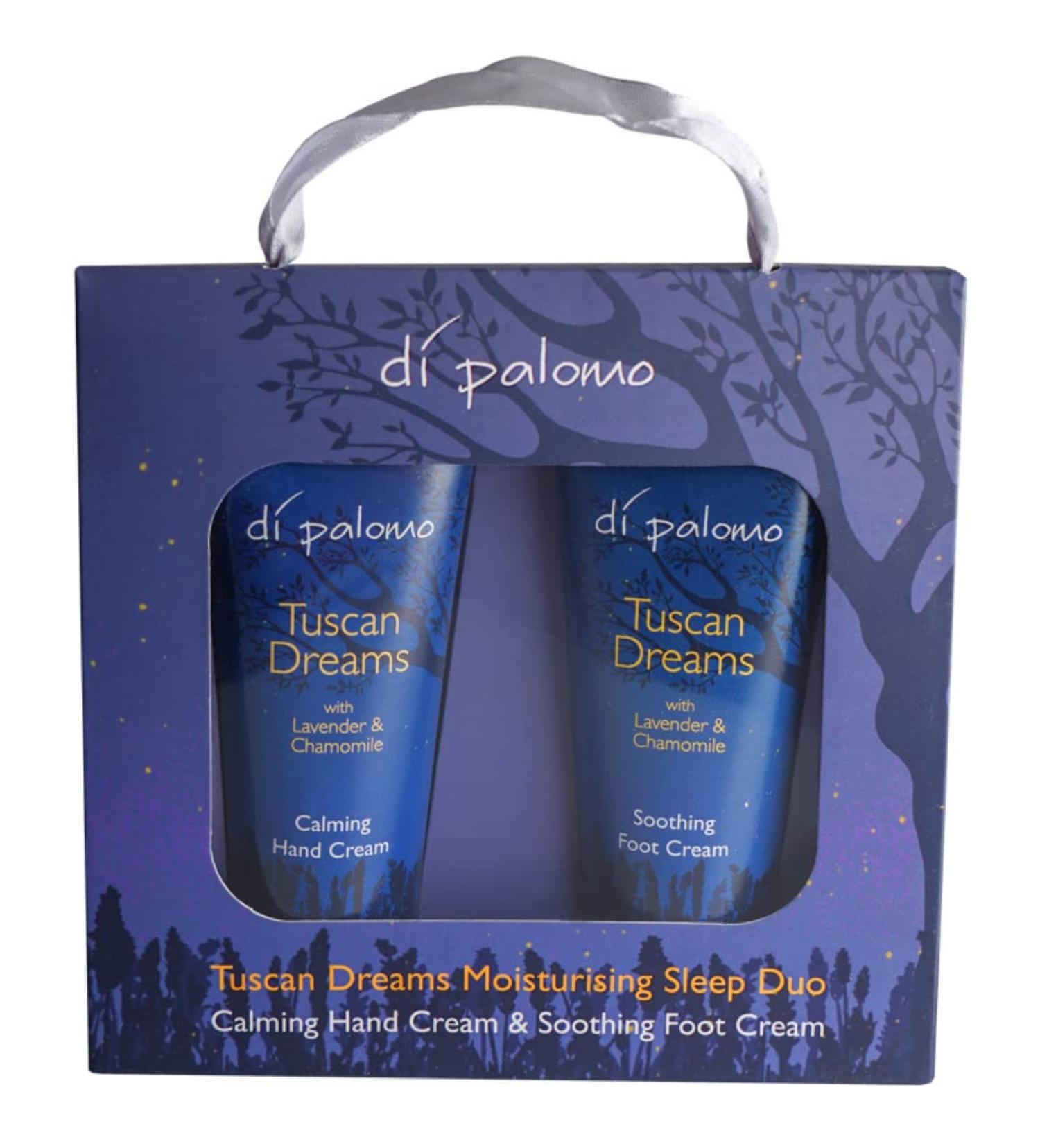 Di Palomo Vegan Tuscan Dreams Moisturising Sleep Duo. Calming Hand Cream & Soothing Foot Cream for Women. Moisturising Skin Care. Lavender & Chamomile for Anxiety Relief & Sleep Aid. Vegan Gift Set. - Buy Online on GoSupps.com