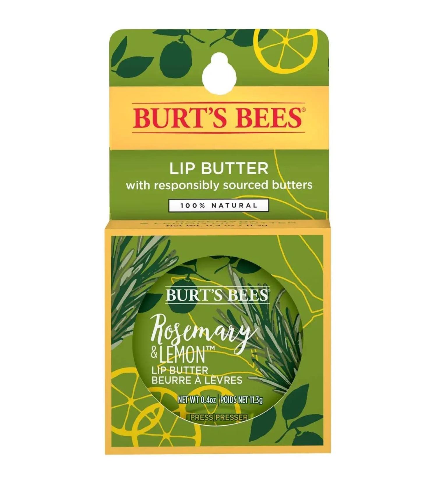 Burt's Bees Rosemary Lemon Lip Butter 0.4oz - 6 Tins | 100% Natural Moisturizing Lip Balm | Pack of 1 - Buy Online on GoSupps.com