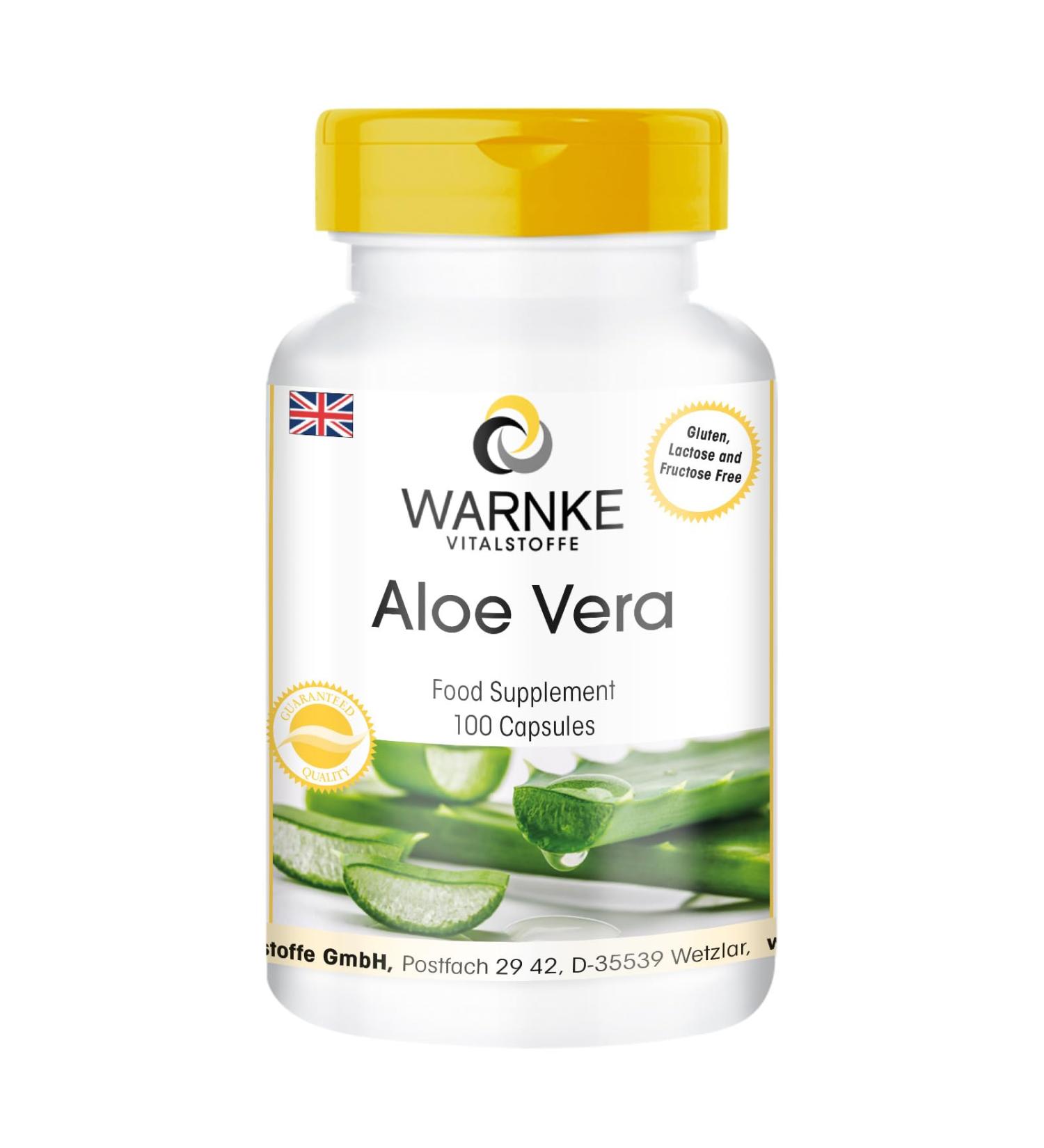 Aloe Vera 200: Vegan Daily Dose with Vitamin C | 100 Capsules by Warnke Vitalstoffe - Buy Online on GoSupps.com