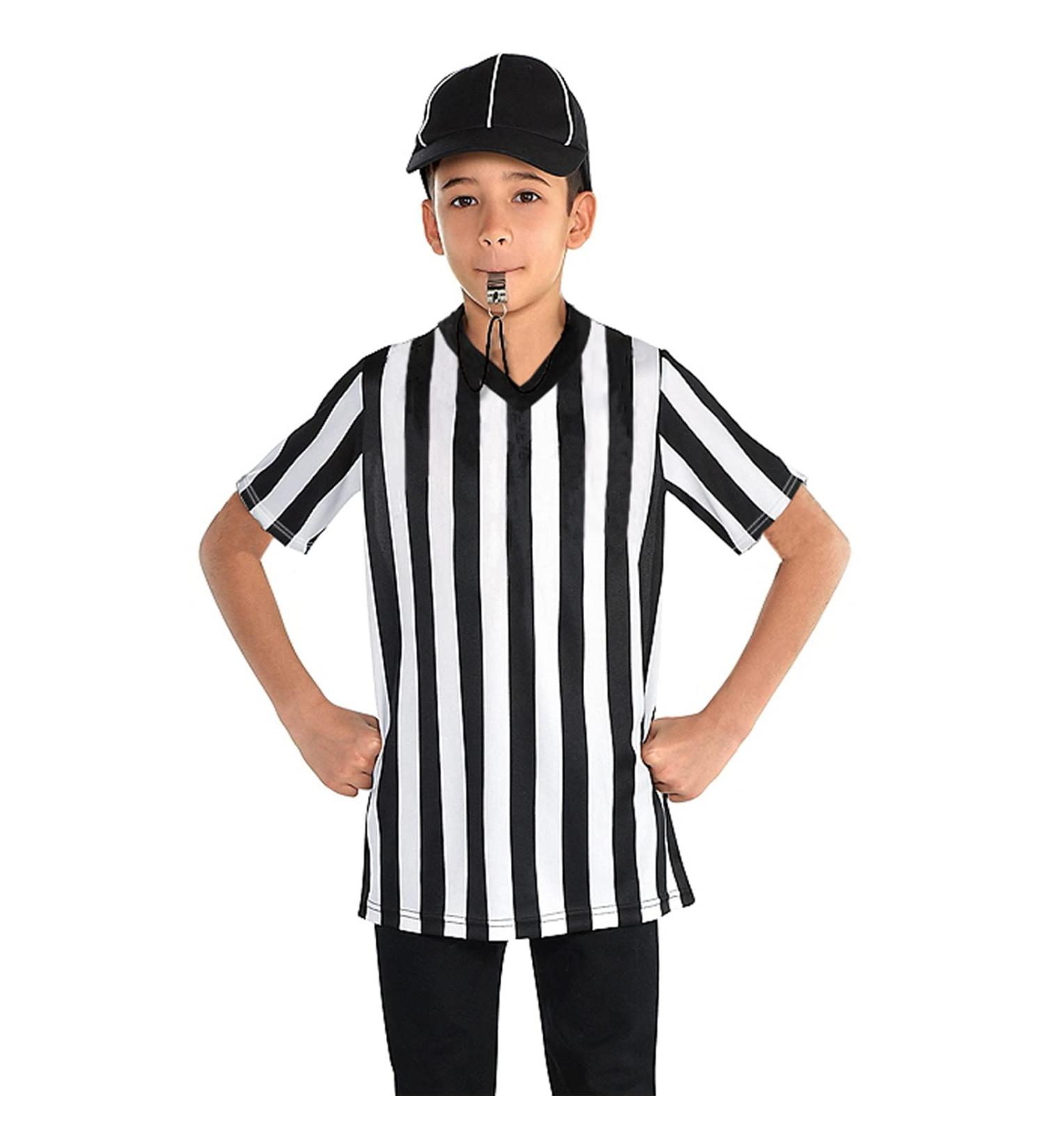 Thapower Kids Referee Costume | Youth Black & White Stripe Jersey for Boys and Girls | Large Size - Buy Online on GoSupps.com
