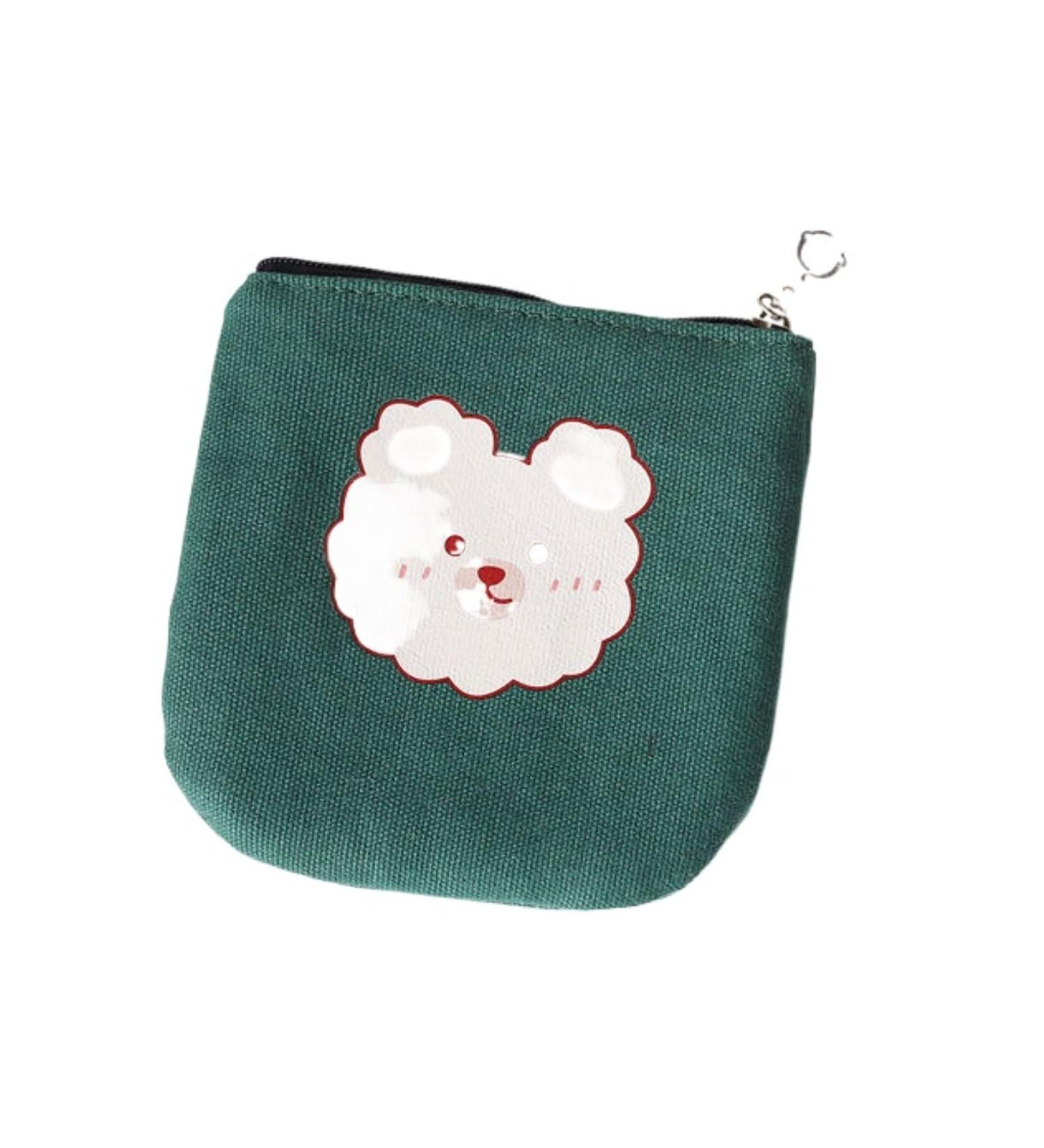 Mission Children's Wallet Pocket - Cute Green Tampon Storage Bag | Cartoon Menstruation Organizer (4.9x4.3in) - Buy Online on GoSupps.com