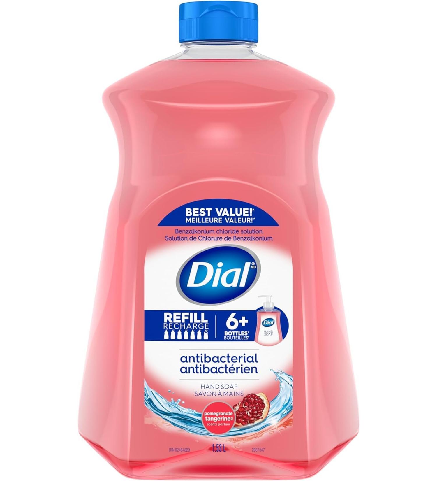Dial Antibacterial Liquid Hand Soap Refill Pomegranate & Tangerine 1.53L Red - Buy Online on GoSupps.com