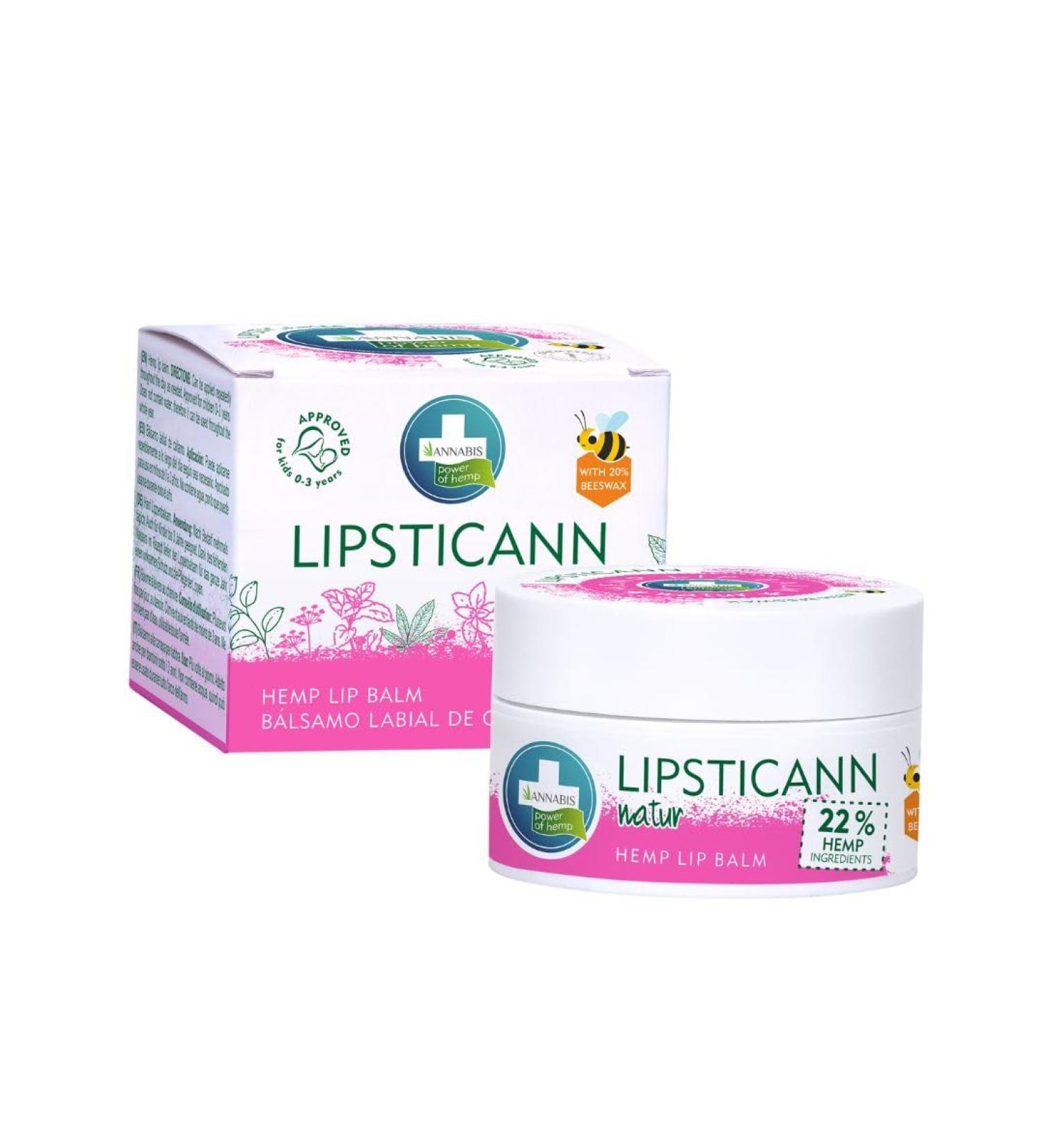  Annabis LIPSTICANN NATUR - Repairing lip balm intensive hydration for dry lips - 15 ml ANNABIS - Buy Online on GoSupps.com