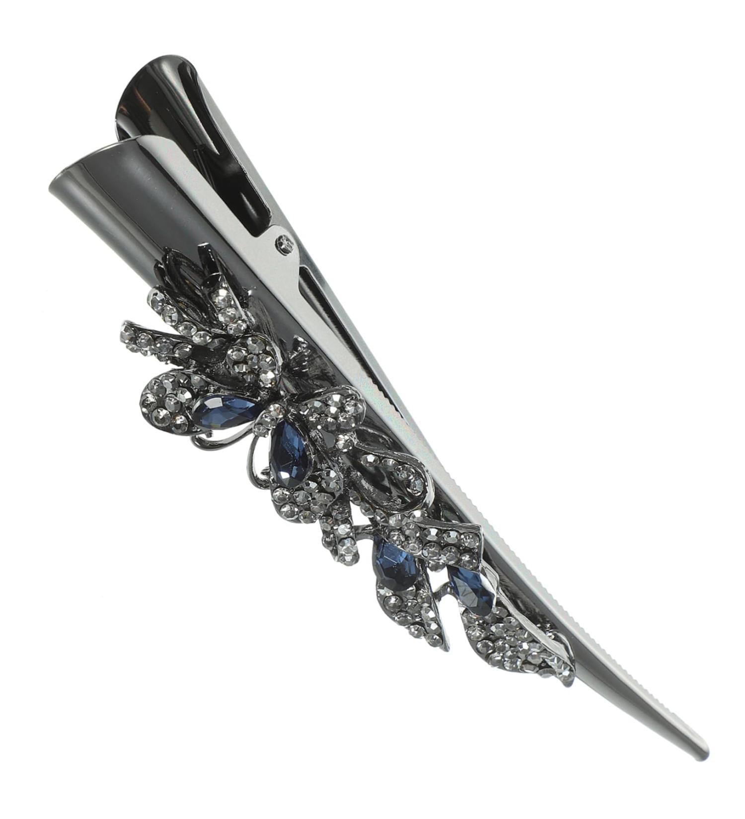 DRESSOOS Alligator Hair Clip crystal Cymbidium bill decorate clip small thin decorative skin bow tie sharp mouth clip headgear Duck Bill Clips Hair - Buy Online on GoSupps.com