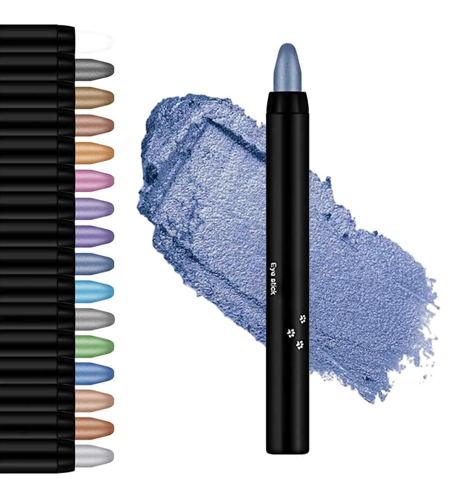 Cream Eyeshadow Stick Highlighter Eyeshadow Pencil Crayon Glitter Eyeshadow Stick Long Lasting Waterproof Eye Shadow Highlighter Stick Make Up Eyeshadow Shimmer Stick (#10 Light Blue) - Buy Online on GoSupps.com