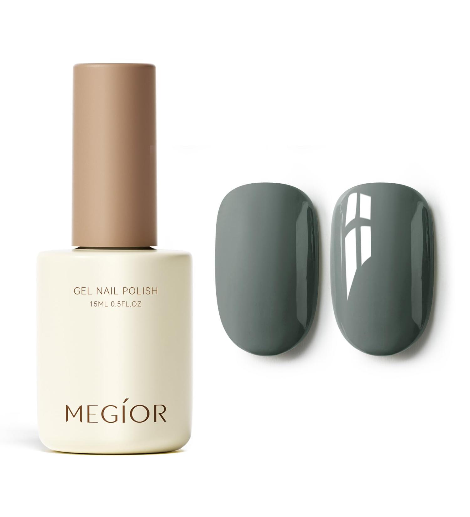 MEGIOR Grey Gel Nail Polish 15ml Cement Gray Gel Polish High Gloss Soak Off UV LED Nail Gel Polish for Nail Art Manicure Salon DIY Home Gift for Girls Toned Down - Buy Online on GoSupps.com