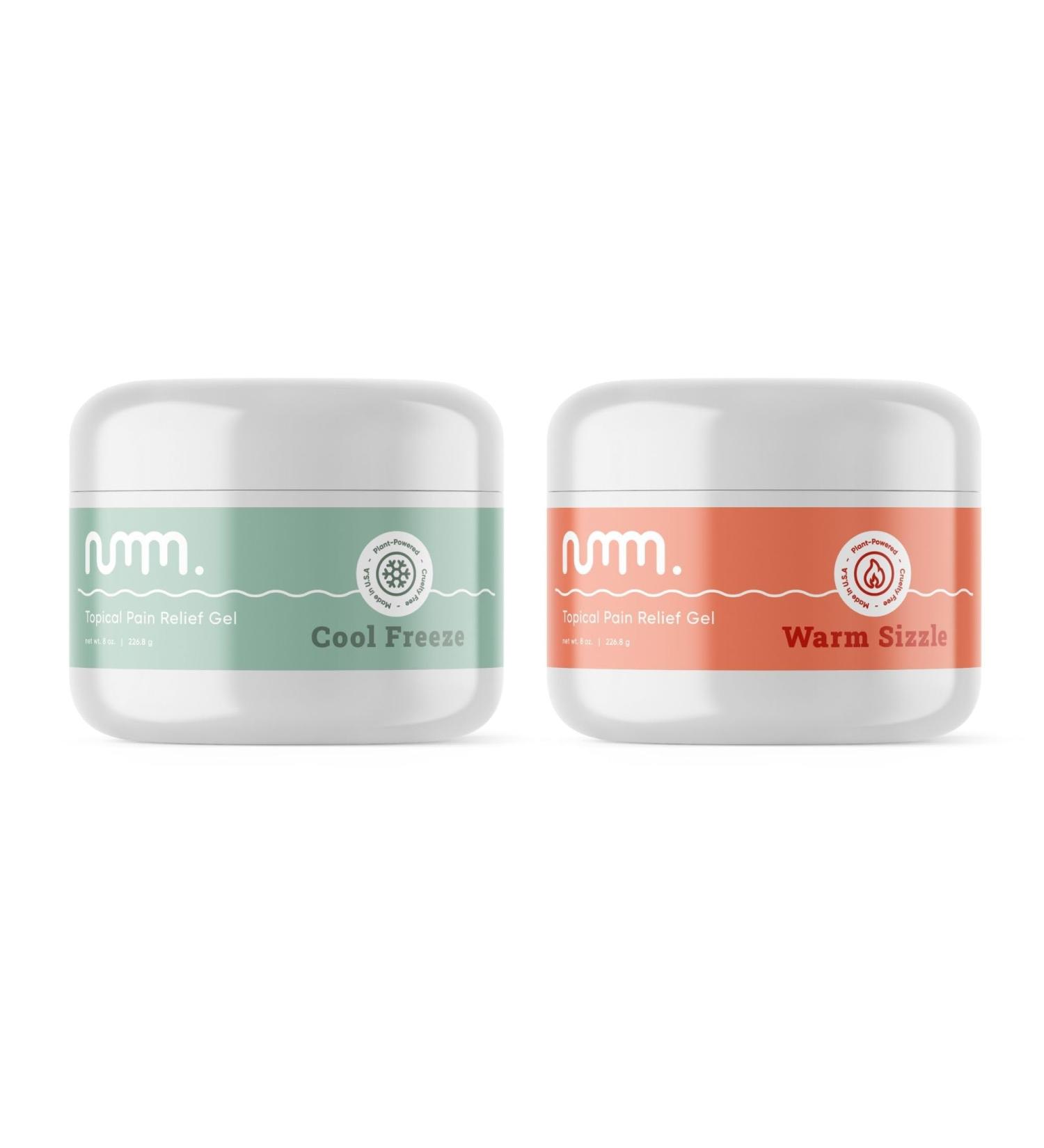 numm. Muscle and Joint Relief Set - Topical Gel Combo Cool Freeze & Warm Sizzle Citrus Mint Scent Non-Staining 8oz - Fast International Shipping - Buy Online on GoSupps.com