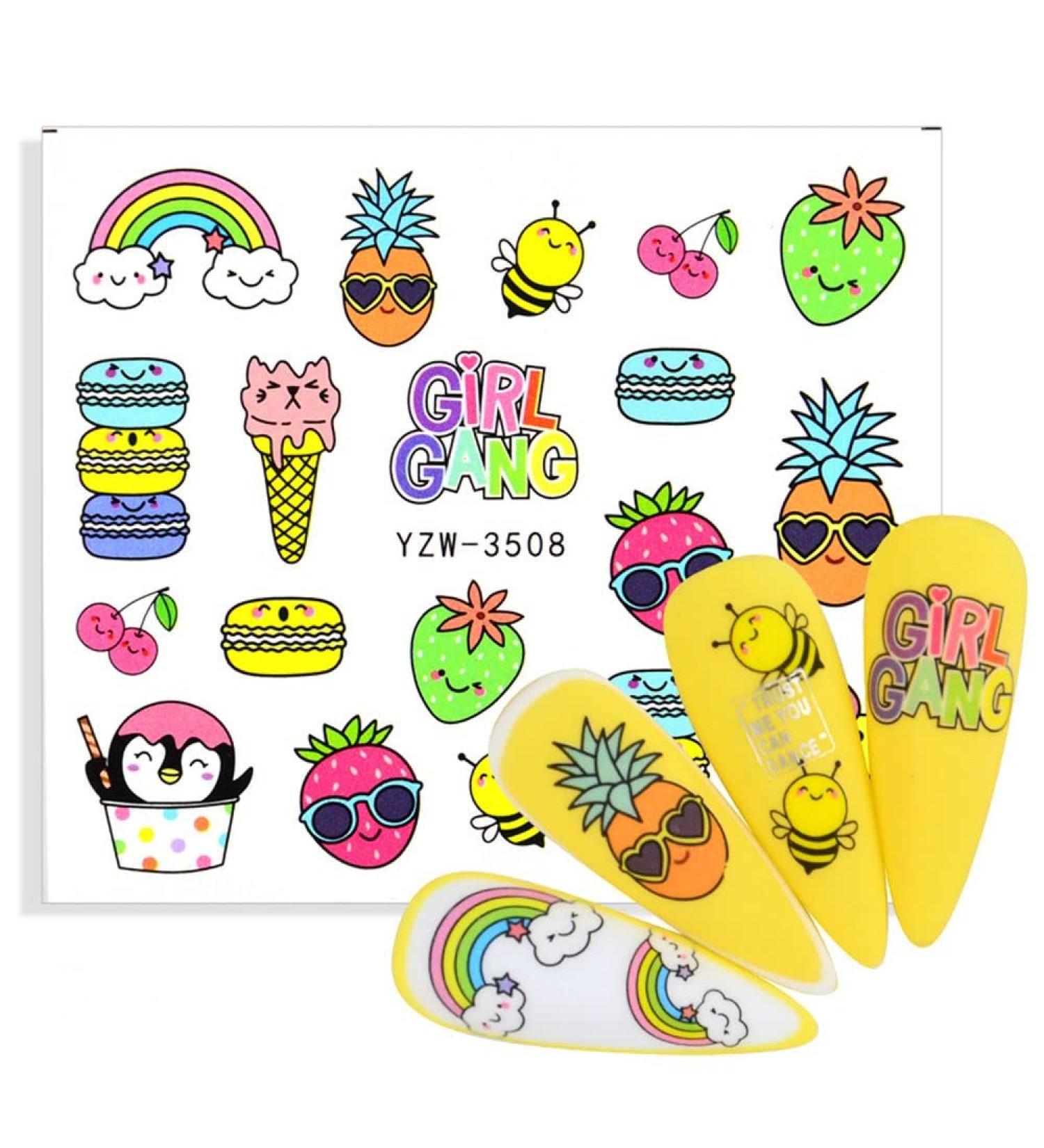 Winter Manicure Avocado Flower Anime Fruit Water Sticker Nail Sticker Nail Decals Nail Art Decoration(3) Style3 - Buy Online on GoSupps.com