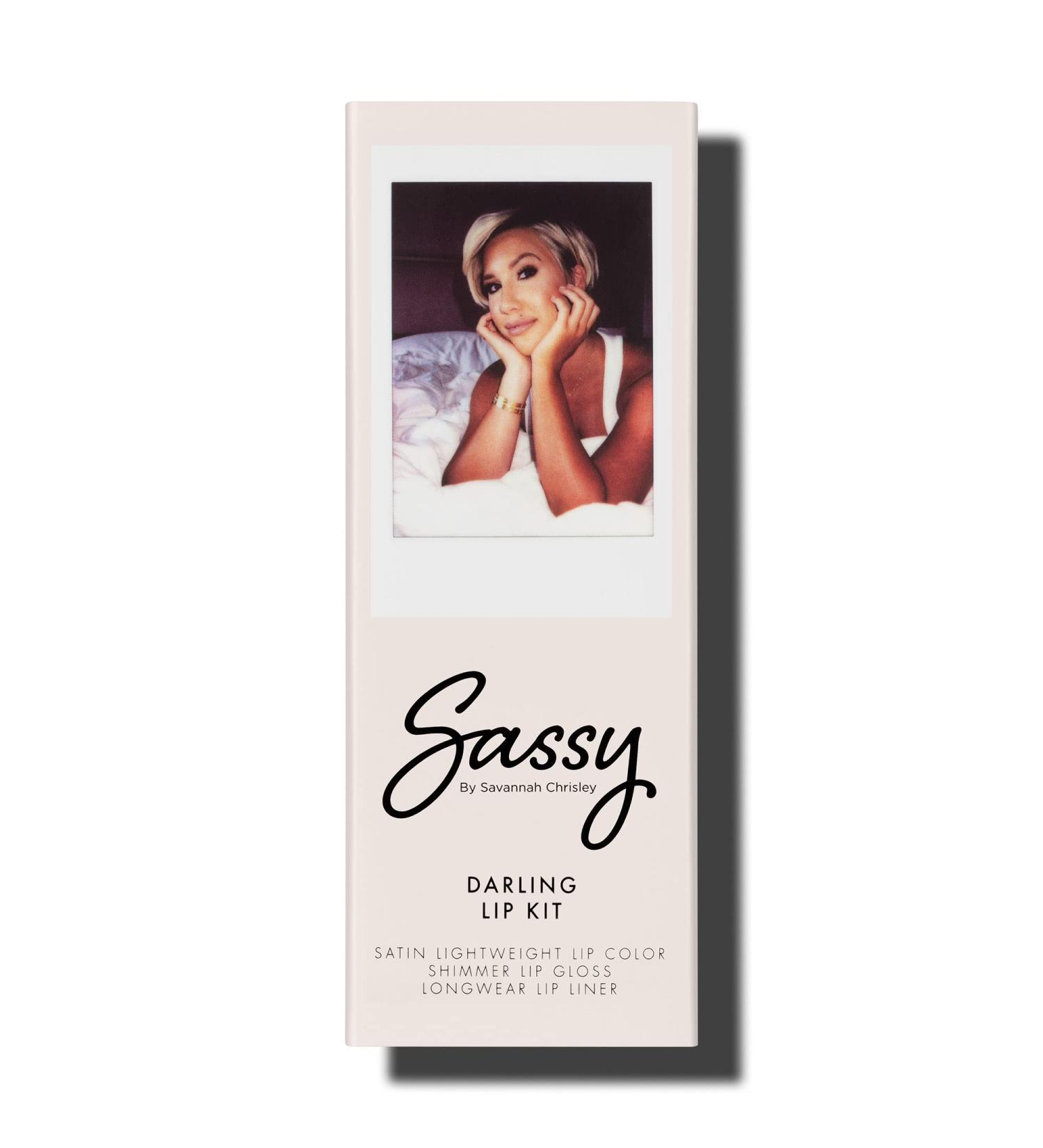 Sassy by Savannah Chrisley Signature Lip Kit - Lip Color, Gloss & Liner Set for Defined & Shimmering Lips - Darling Shade - 3 pc - Buy Online on GoSupps.com