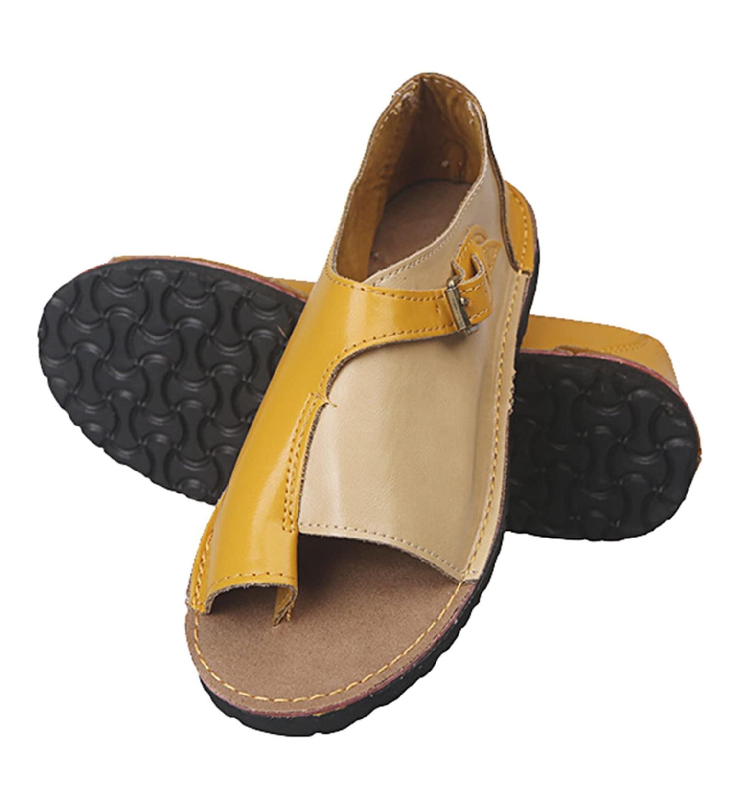 Summer Women's Hallux Valgus Sandals - Yellow | Bunion Corrector Flip Flops for Plantar Fasciitis - Buy Online on GoSupps.com