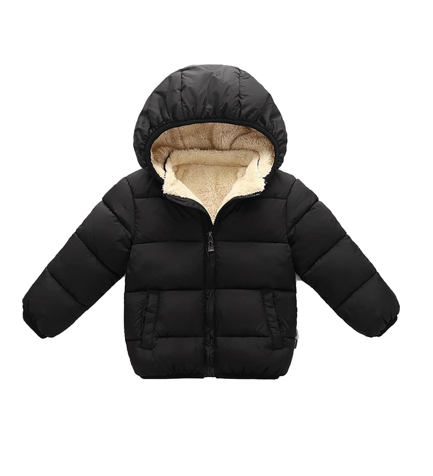 YOPOTIKA Baby Toddler Hooded Fleece Jacket | Removable Hood, Warm Coat (Navy Blue) | Sizes: 12-18 Months, 3-4 Years - Black - Buy Online on GoSupps.com