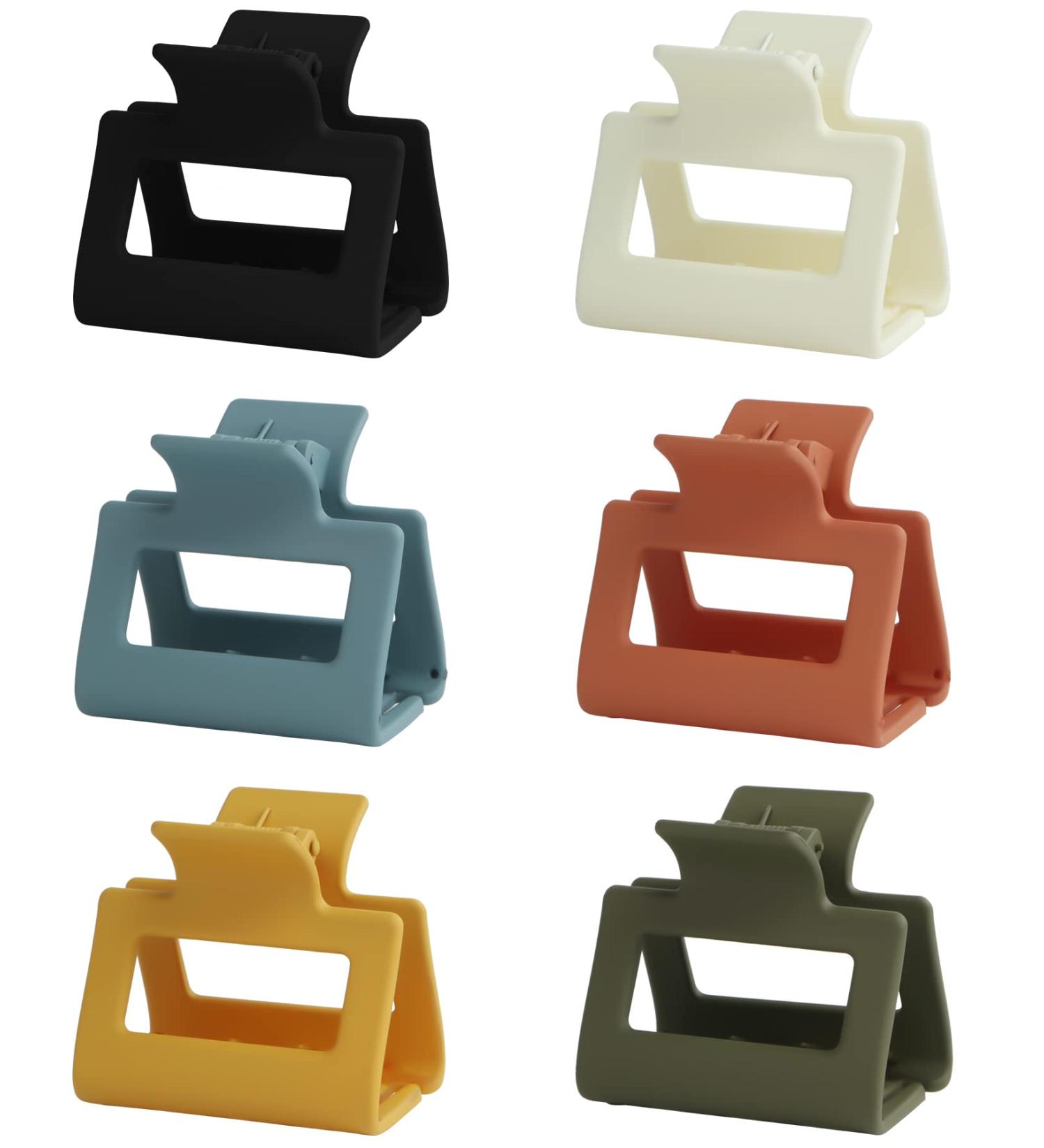 6 Pack Square Claw Clips for Women and Girls - Matte Banana Jaw Clips Hair Styling Accessories - 2.2 Inch Small - Medium Rectangle Claw Clip - Thin Hair Half Updo - Color1 - Buy Online on GoSupps.com
