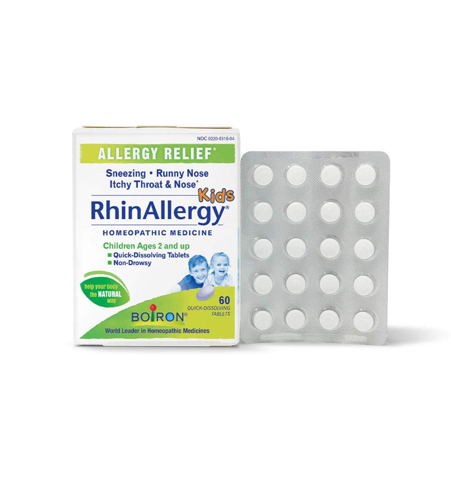 Boiron Kids RhinAllergy - Allergy Relief Tablets | 60 Quick-Dissolving | Fast & Effective - Buy Online on GoSupps.com