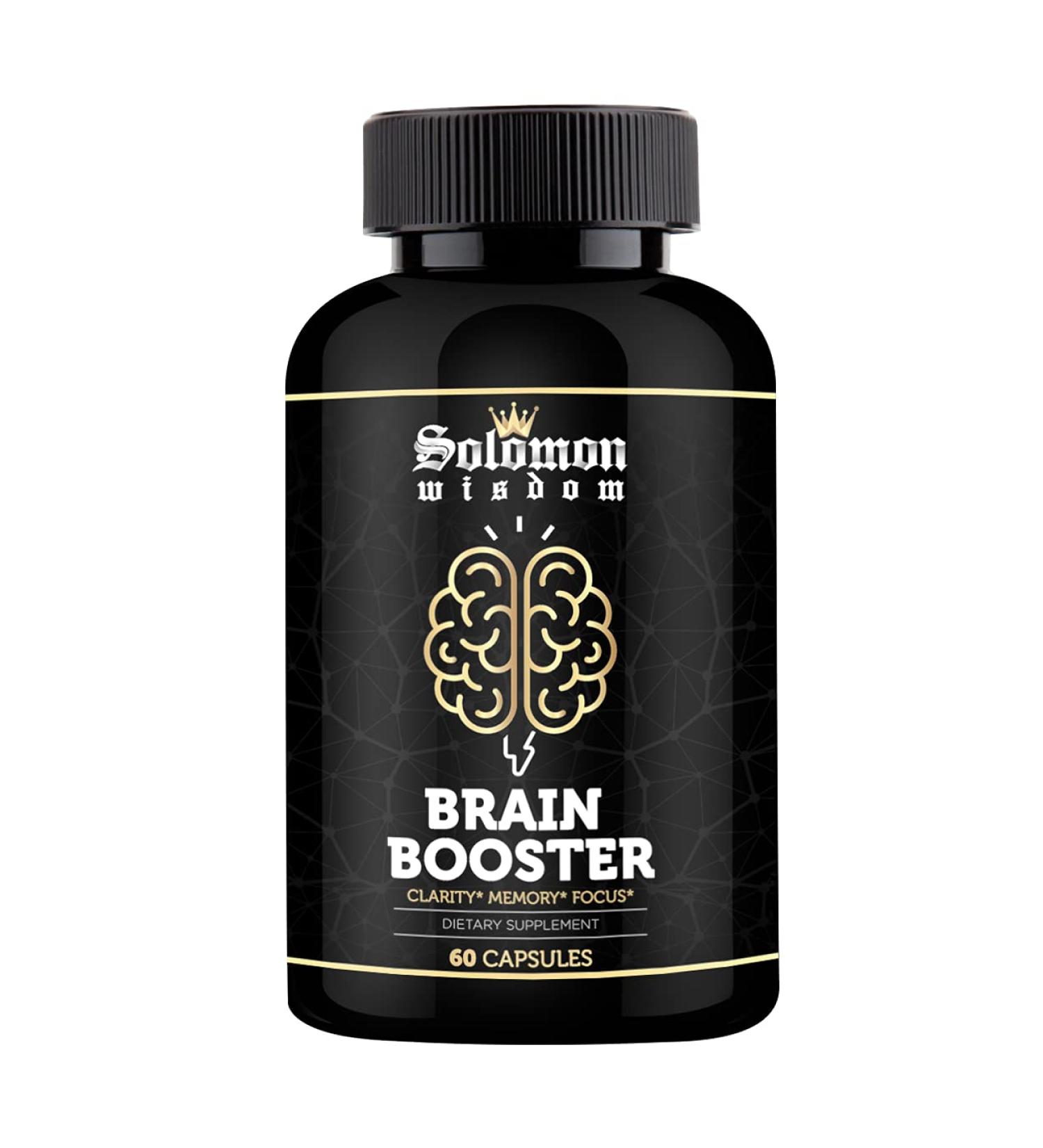 Solomon Wisdom Brain Booster Nootropic Supplement for Memory Boost - 60 Capsules for Focus, Clarity, and Cognitive Performance - Buy Online on GoSupps.com