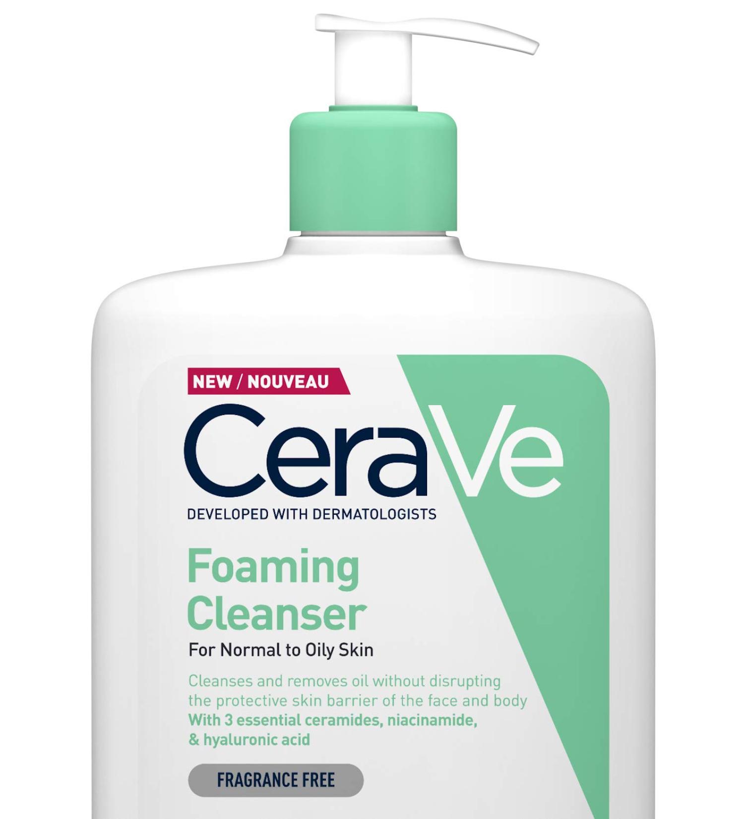 CeraVe Foaming Cleanser for Normal to Oily Skin 1 Litre with Niacinamide and 3 Essential Ceramides 1 l (Pack of 1) - Buy Online on GoSupps.com