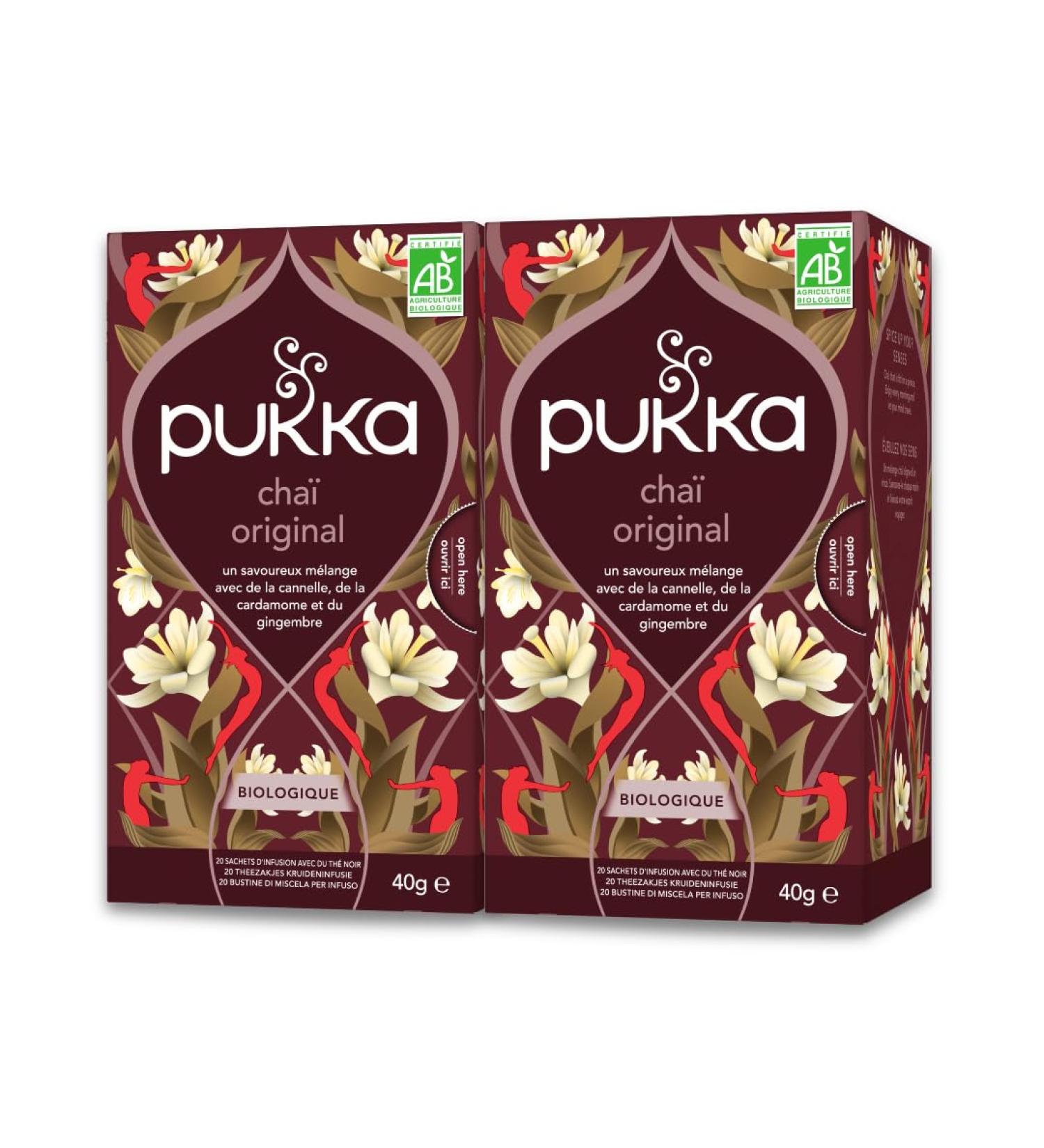 Pukka Cha Original Bio Cha Biologique et Ayurv dique Relaxant 100% des Ingr dients Issus du Commerce Equitable 2x20 Sachets 40 Sachets - Buy Online on GoSupps.com